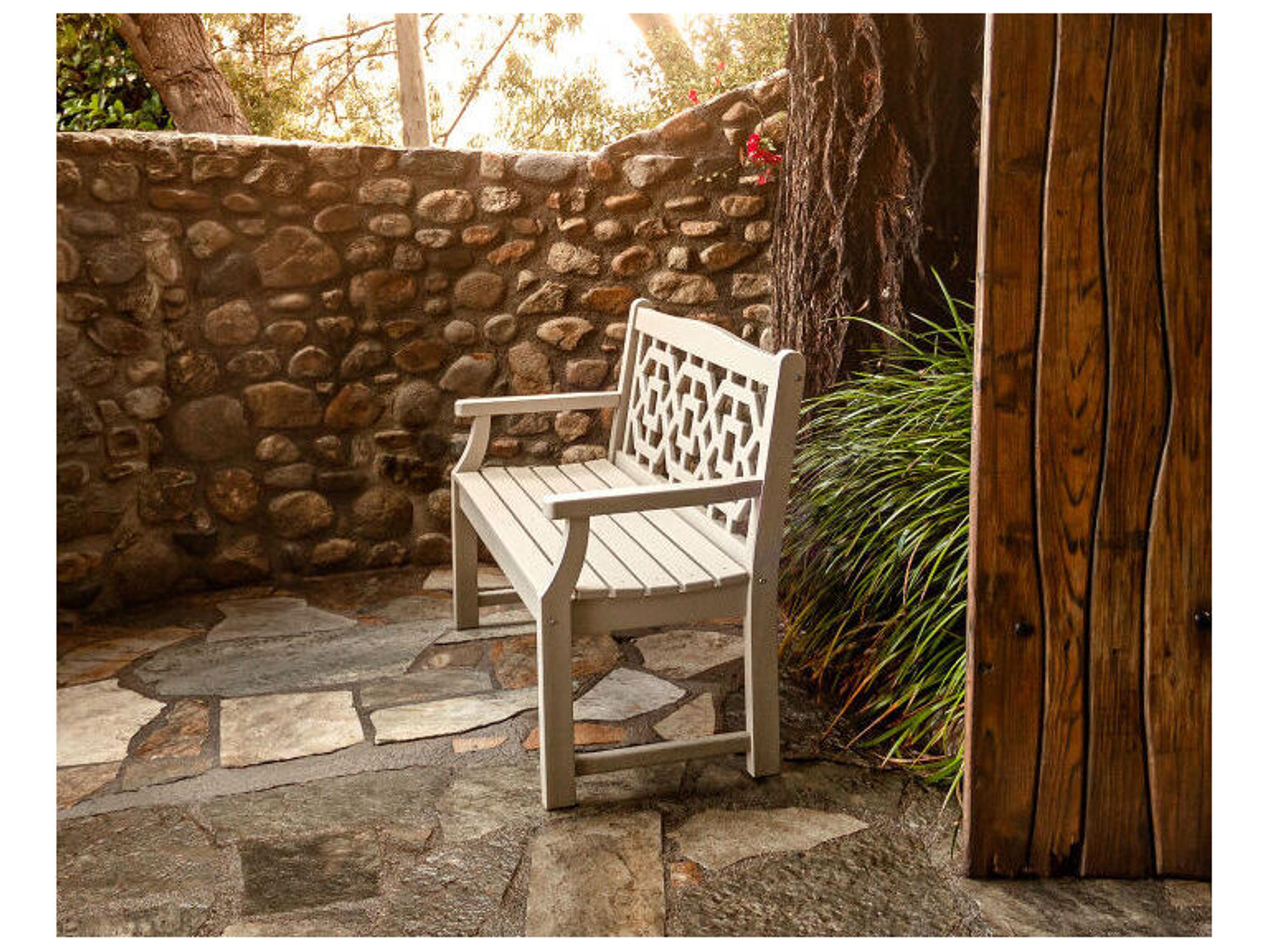 POLYWOOD® Martha Stewart by POLYWOOD® Chinoiserie 48” Garden Patio Bench