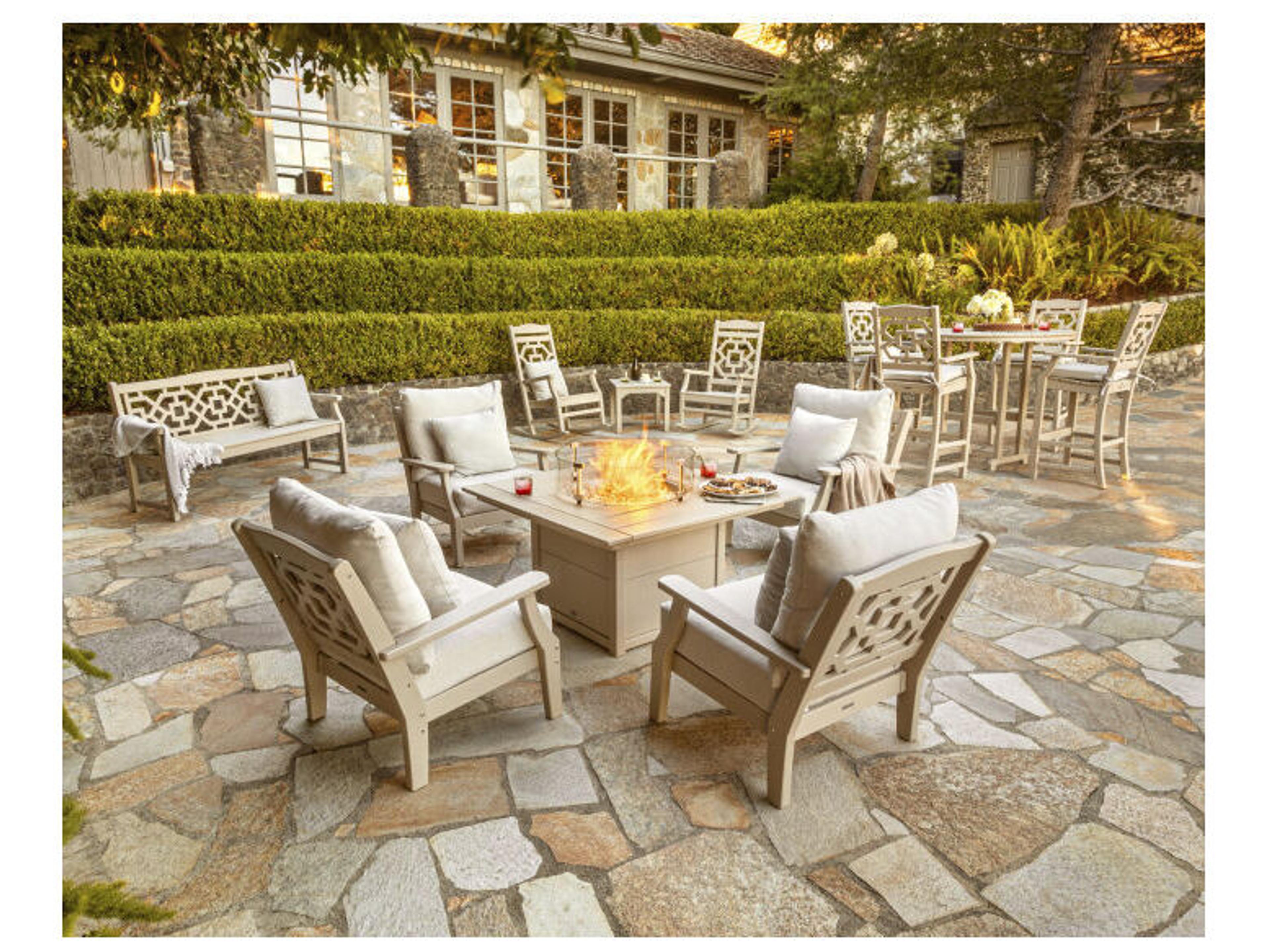 POLYWOOD® Martha Stewart by POLYWOOD® Chinoiserie 60” Garden Outdoor Bench