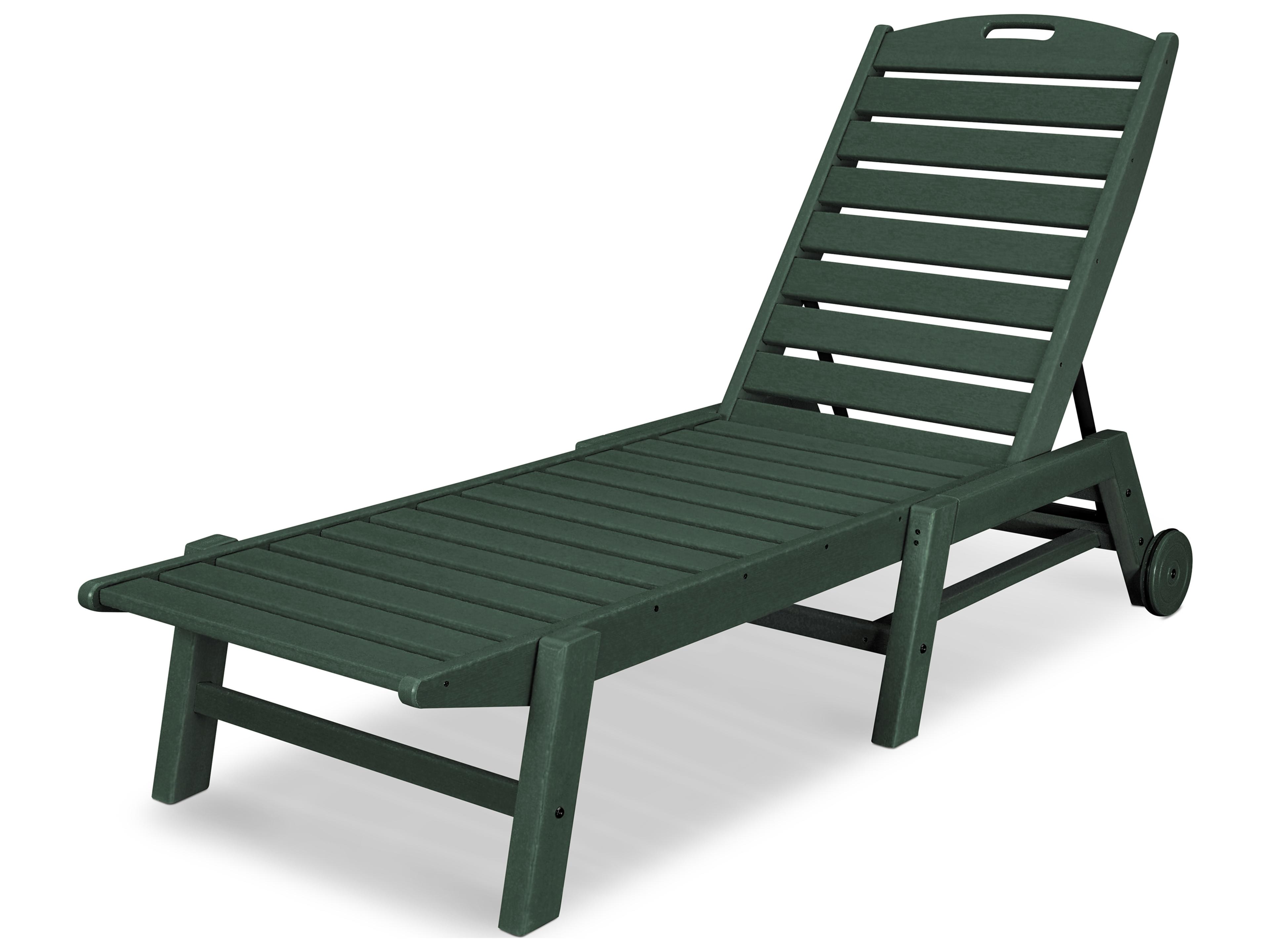 POLYWOOD® Nautical Recycled Plastic Stackable Patio Chaise Lounge