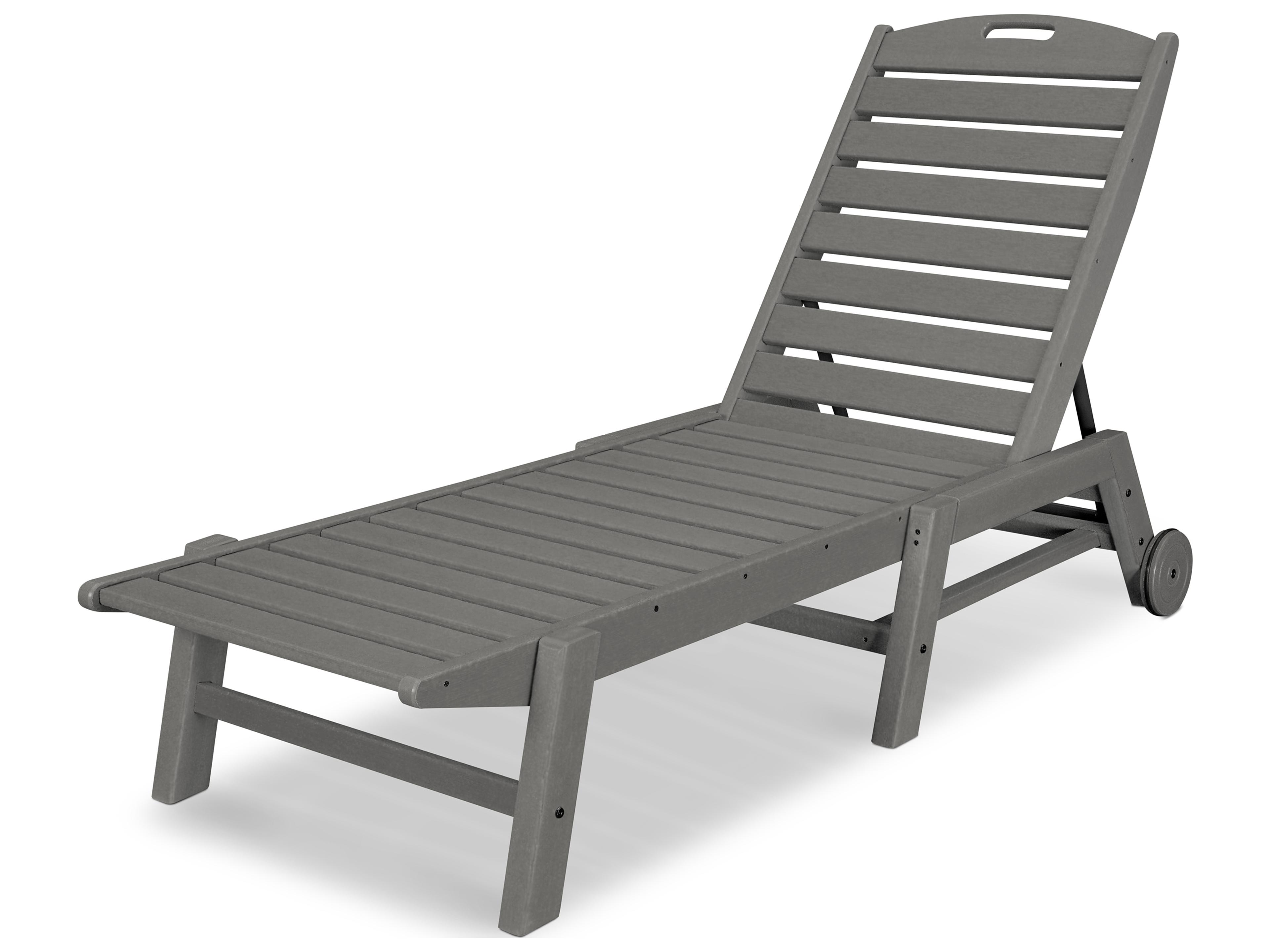 POLYWOOD® Nautical Recycled Plastic Stackable Patio Chaise Lounge