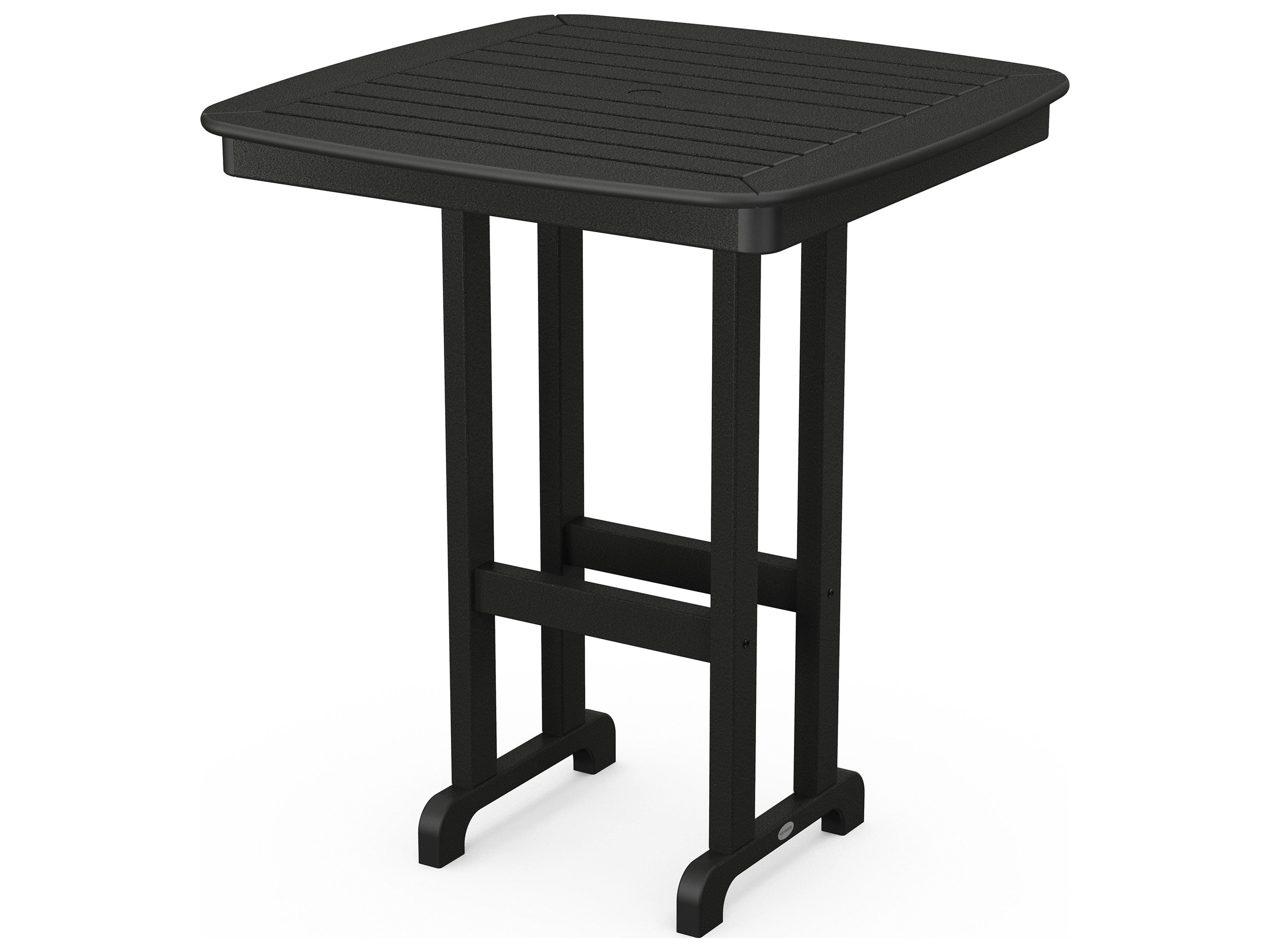 POLYWOOD® Nautical Recycled Plastic Square Outdoor Patio Bar Table