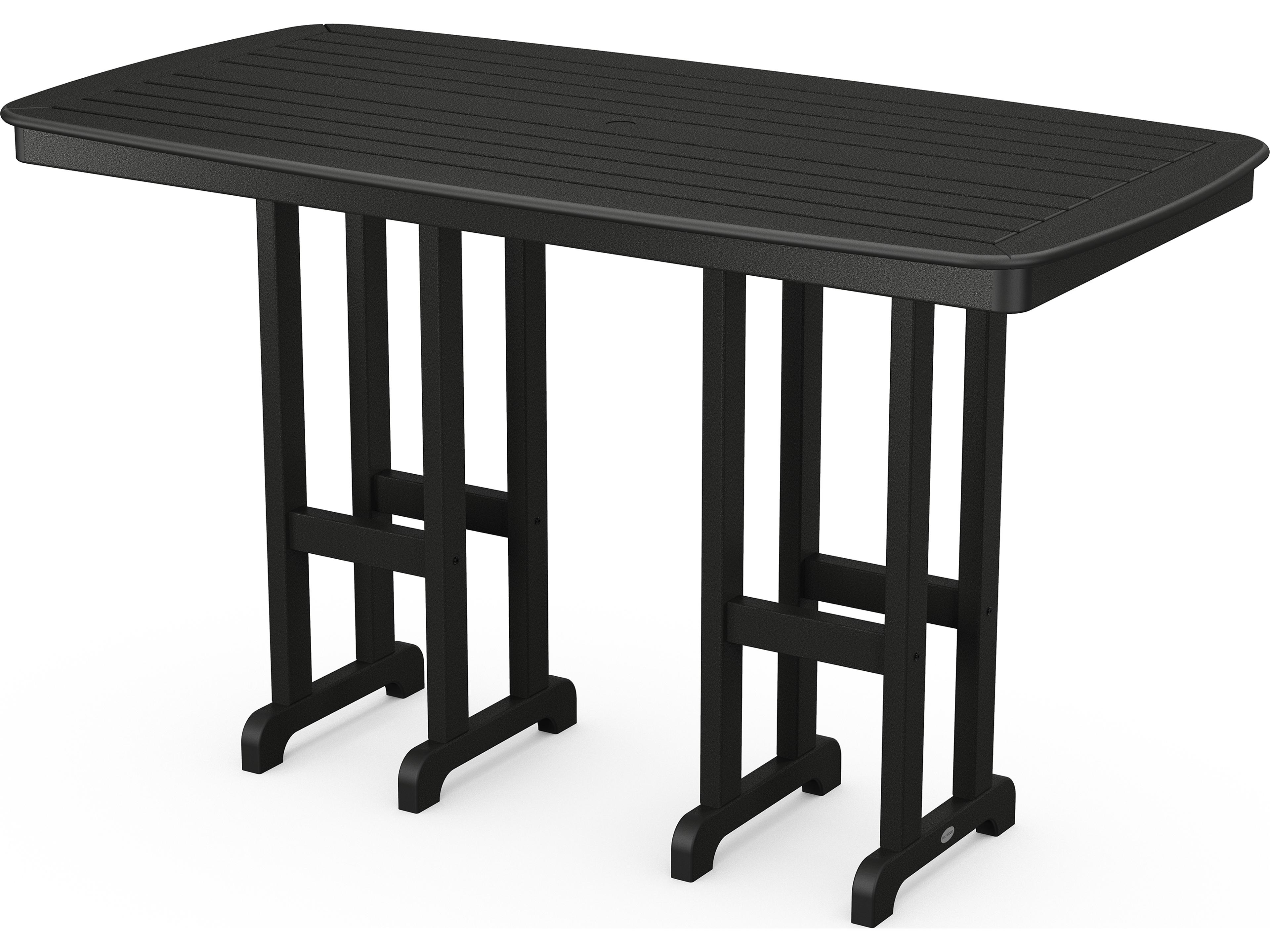 Nautical Recycled Plastic Rectangular Patio Bar Table