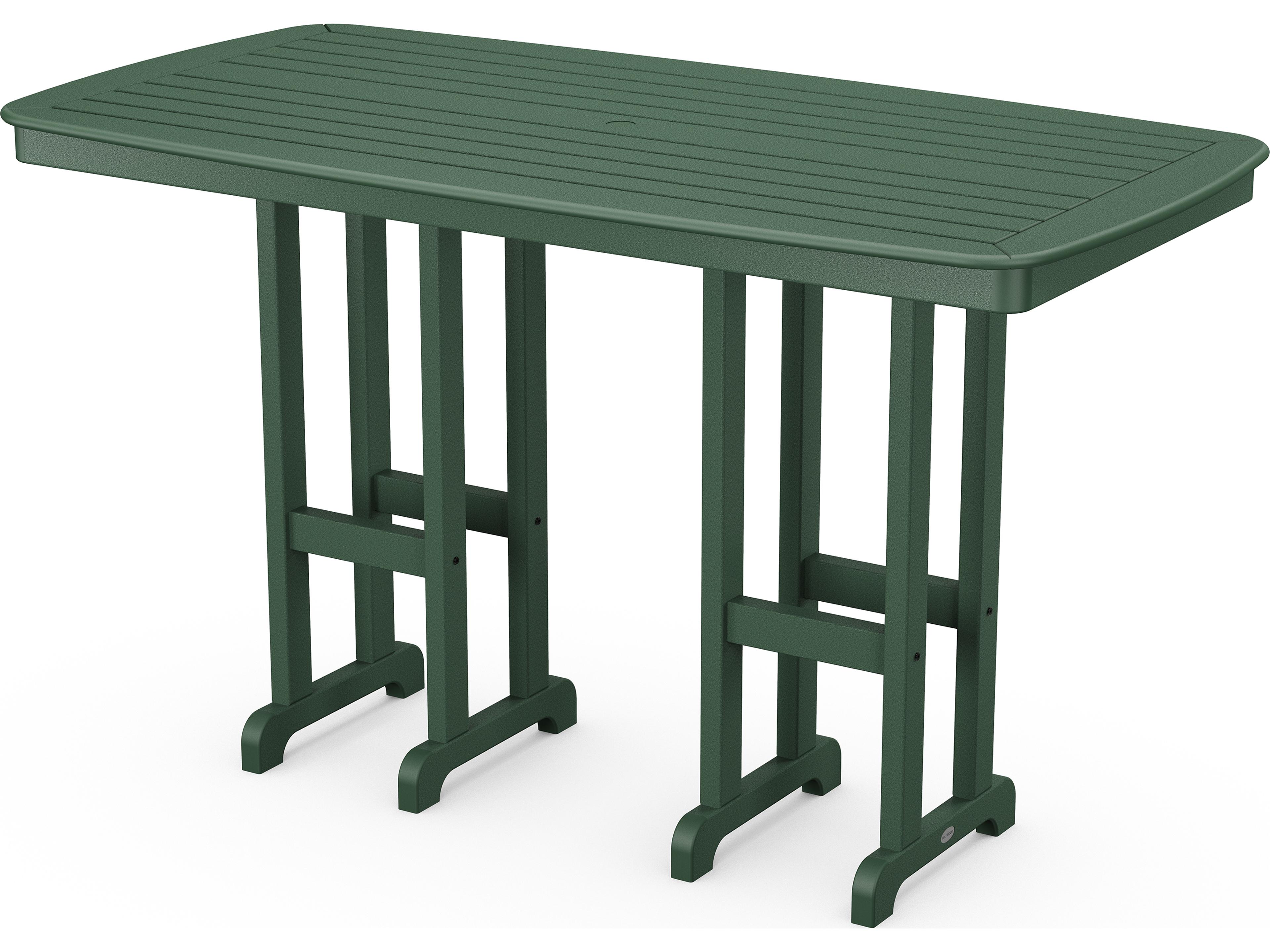 POLYWOOD® Nautical Recycled Plastic Rectangular Patio Bar Table