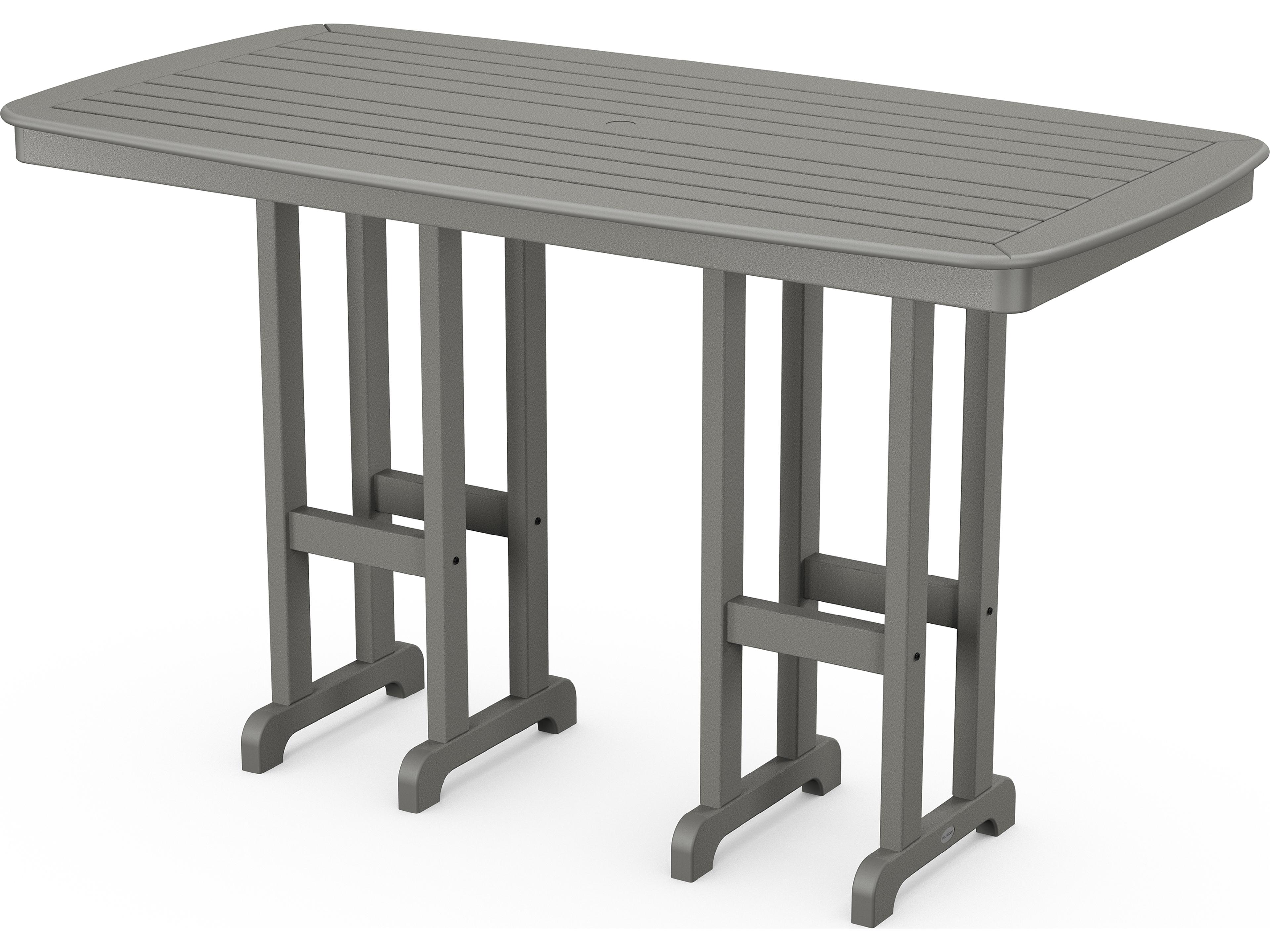 POLYWOOD® Nautical Recycled Plastic Rectangular Patio Bar Table
