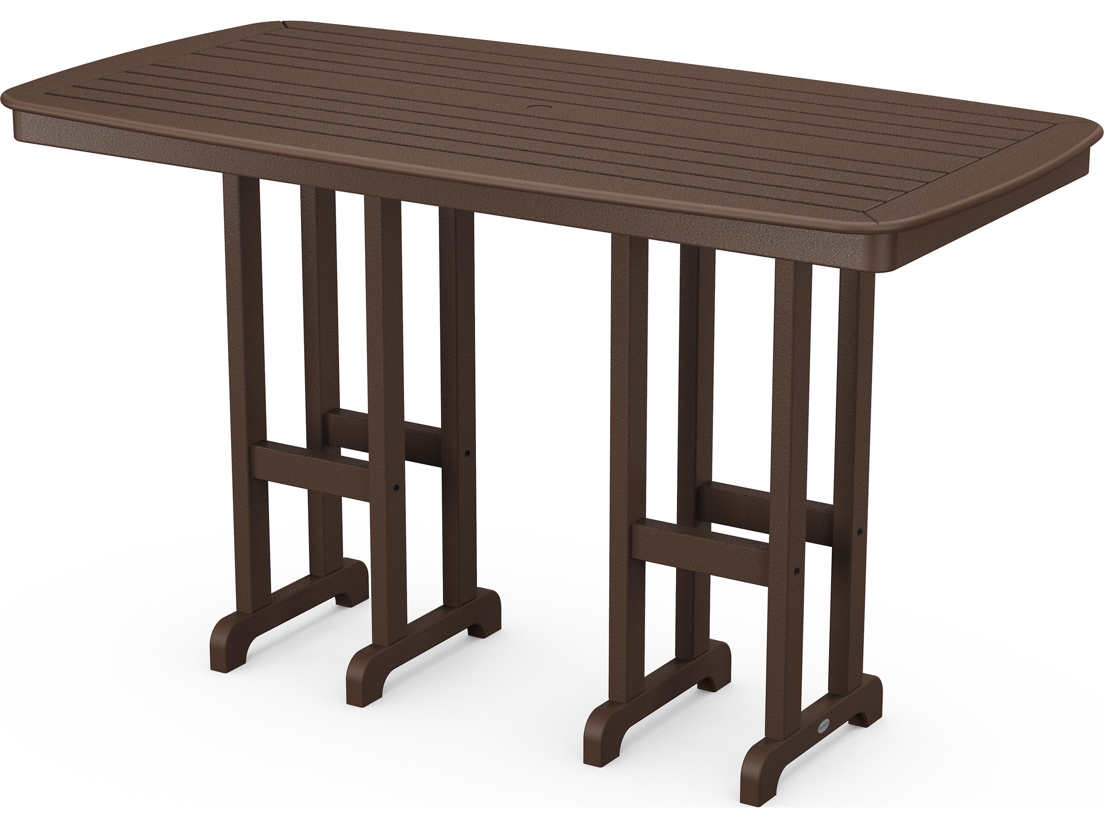 POLYWOOD® Nautical Recycled Plastic Rectangular Patio Bar Table