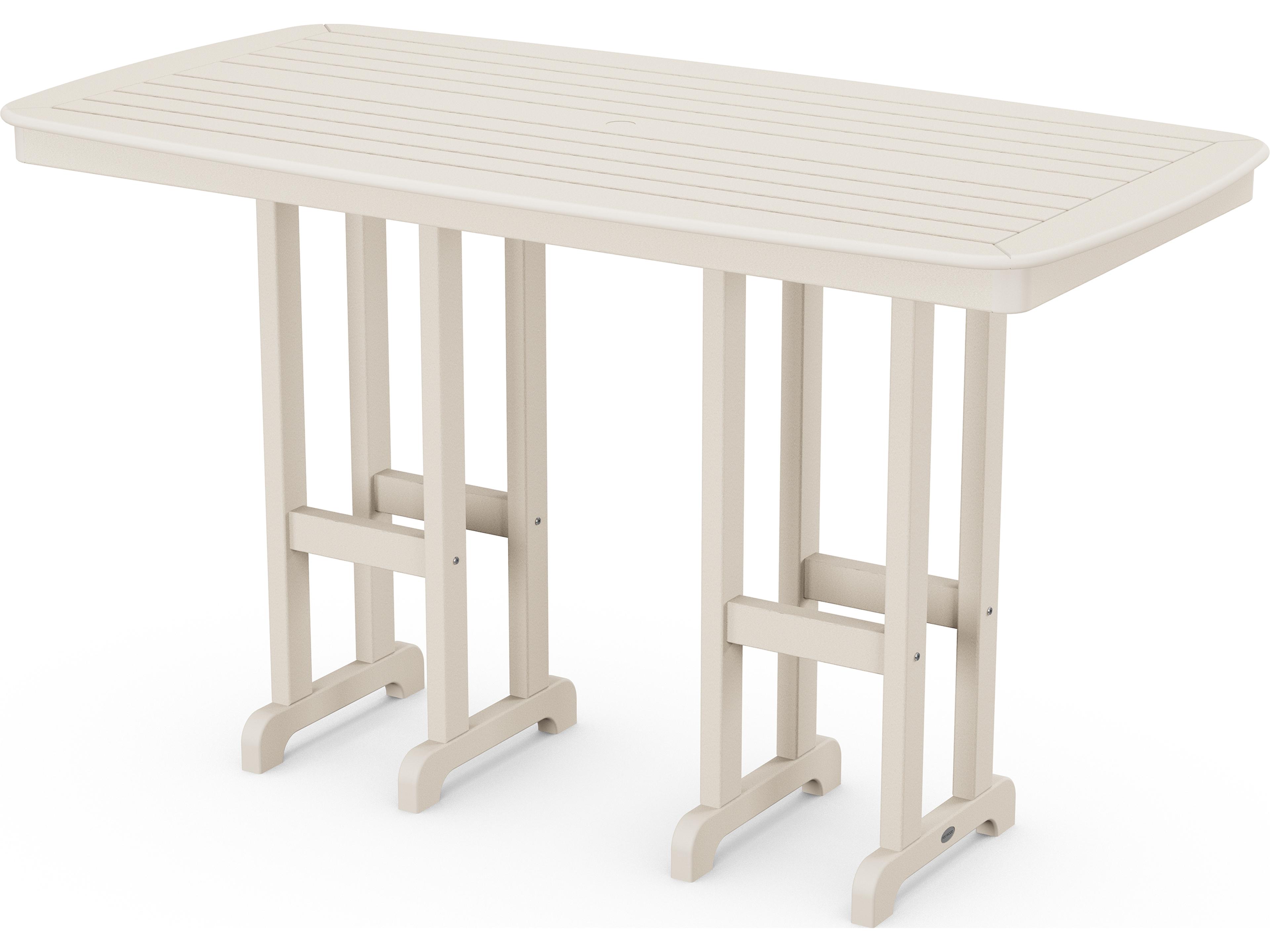 POLYWOOD® Nautical Recycled Plastic Rectangular Patio Bar Table