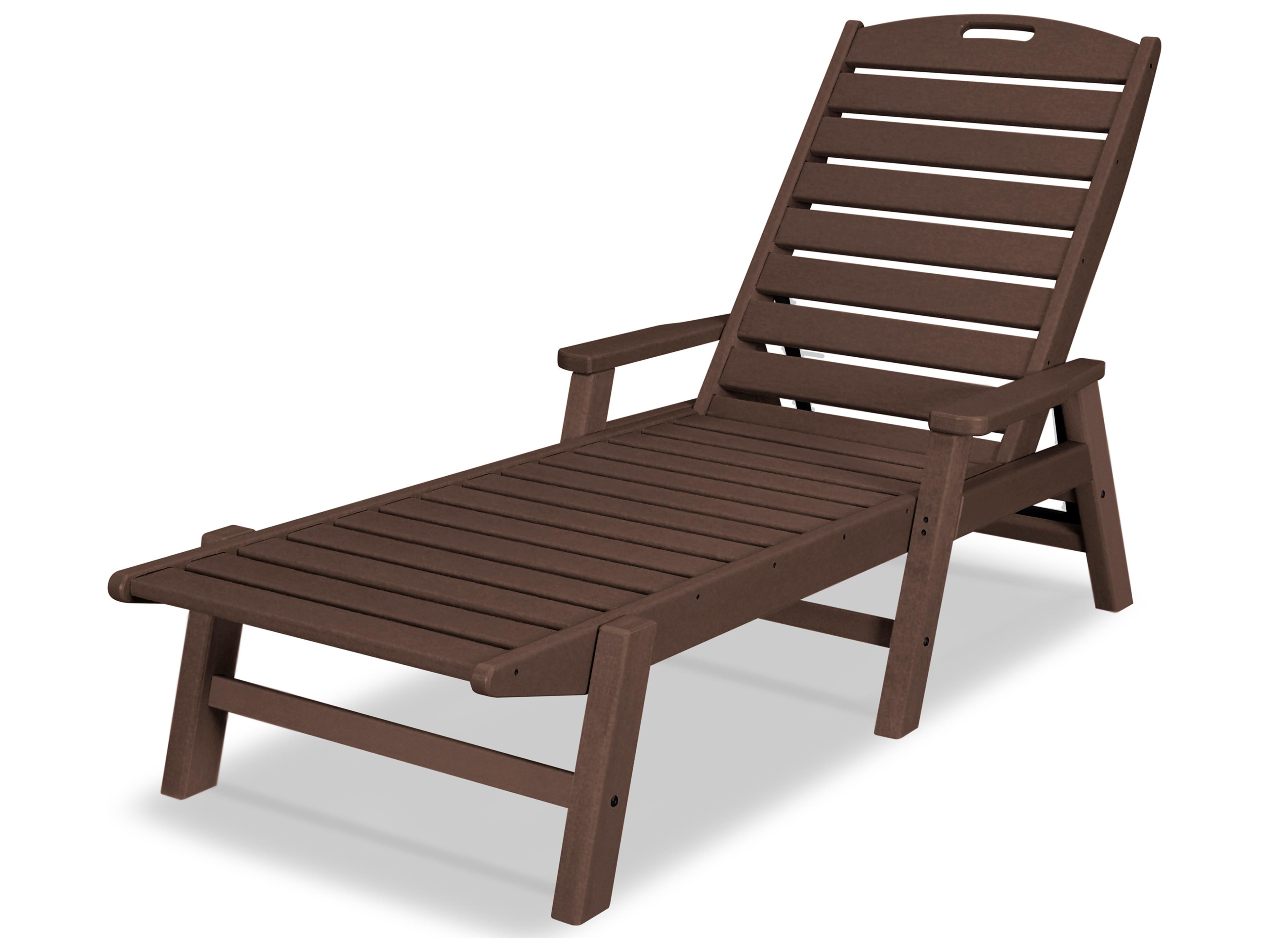 POLYWOOD® Nautical Recycled Plastic Stackable Outdoor Chaise Lounge