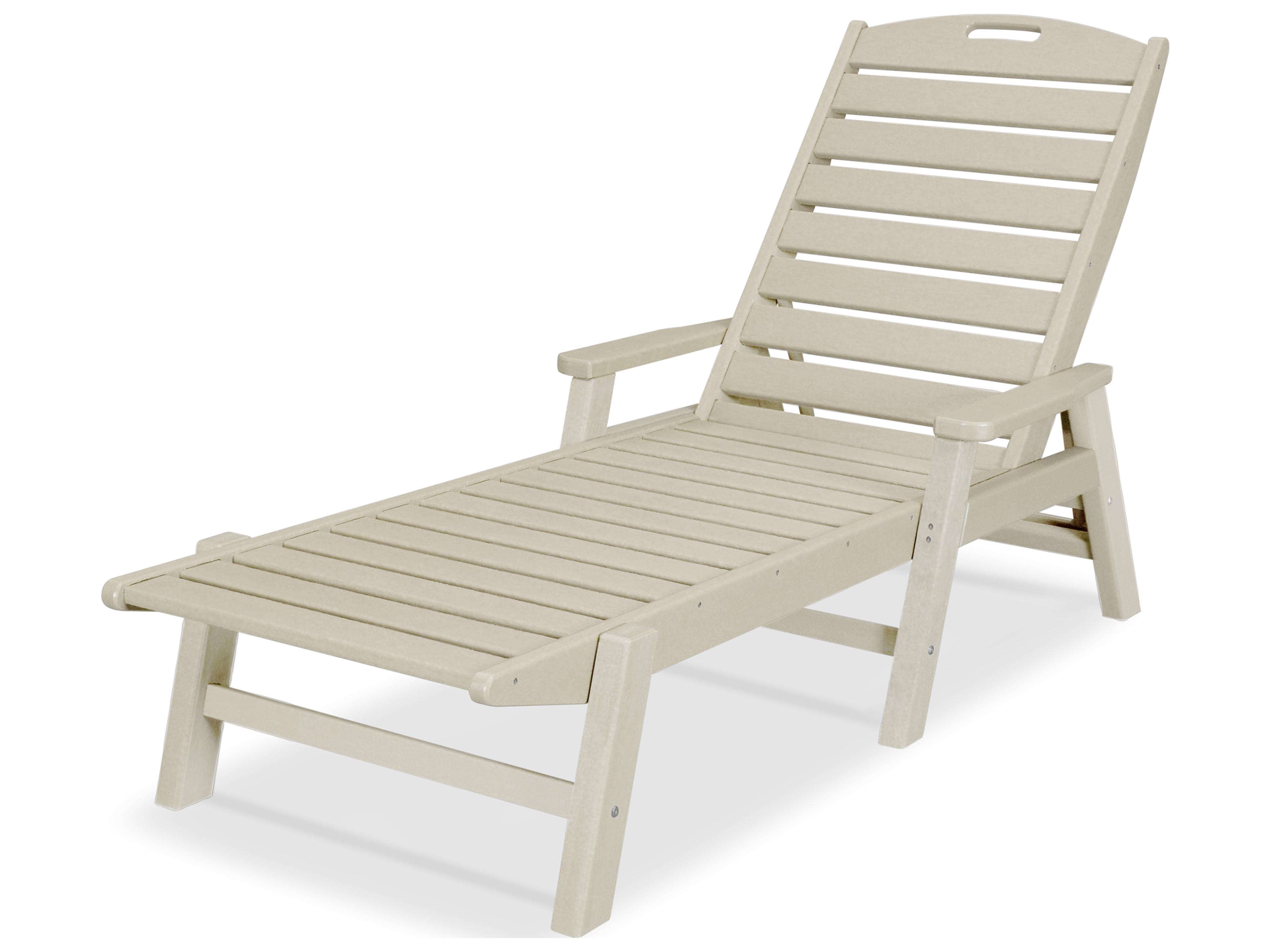 POLYWOOD® Nautical Recycled Plastic Stackable Outdoor Chaise Lounge
