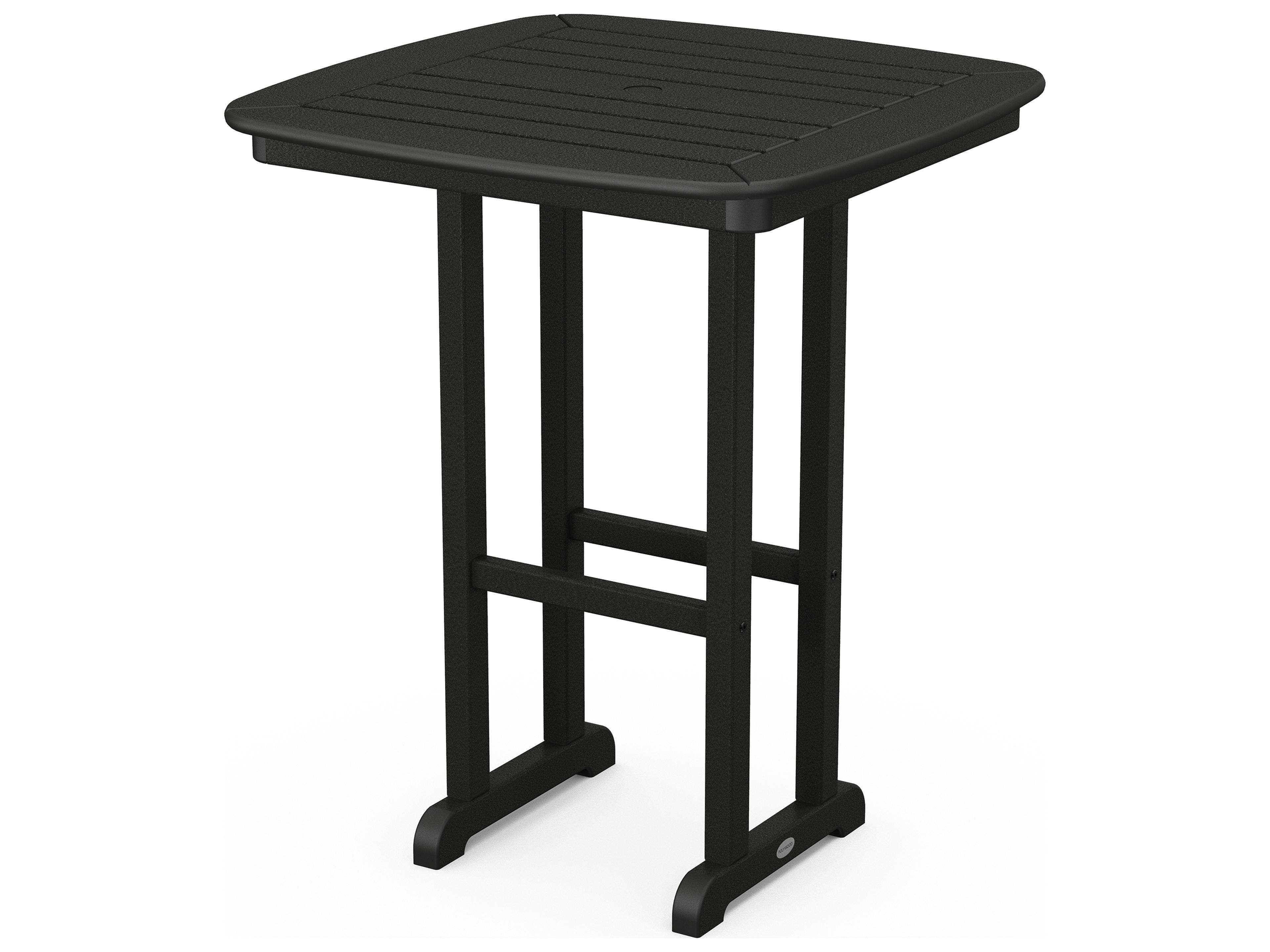 Nautical Recycled Plastic Square Outdoor Patio Counter Height Table