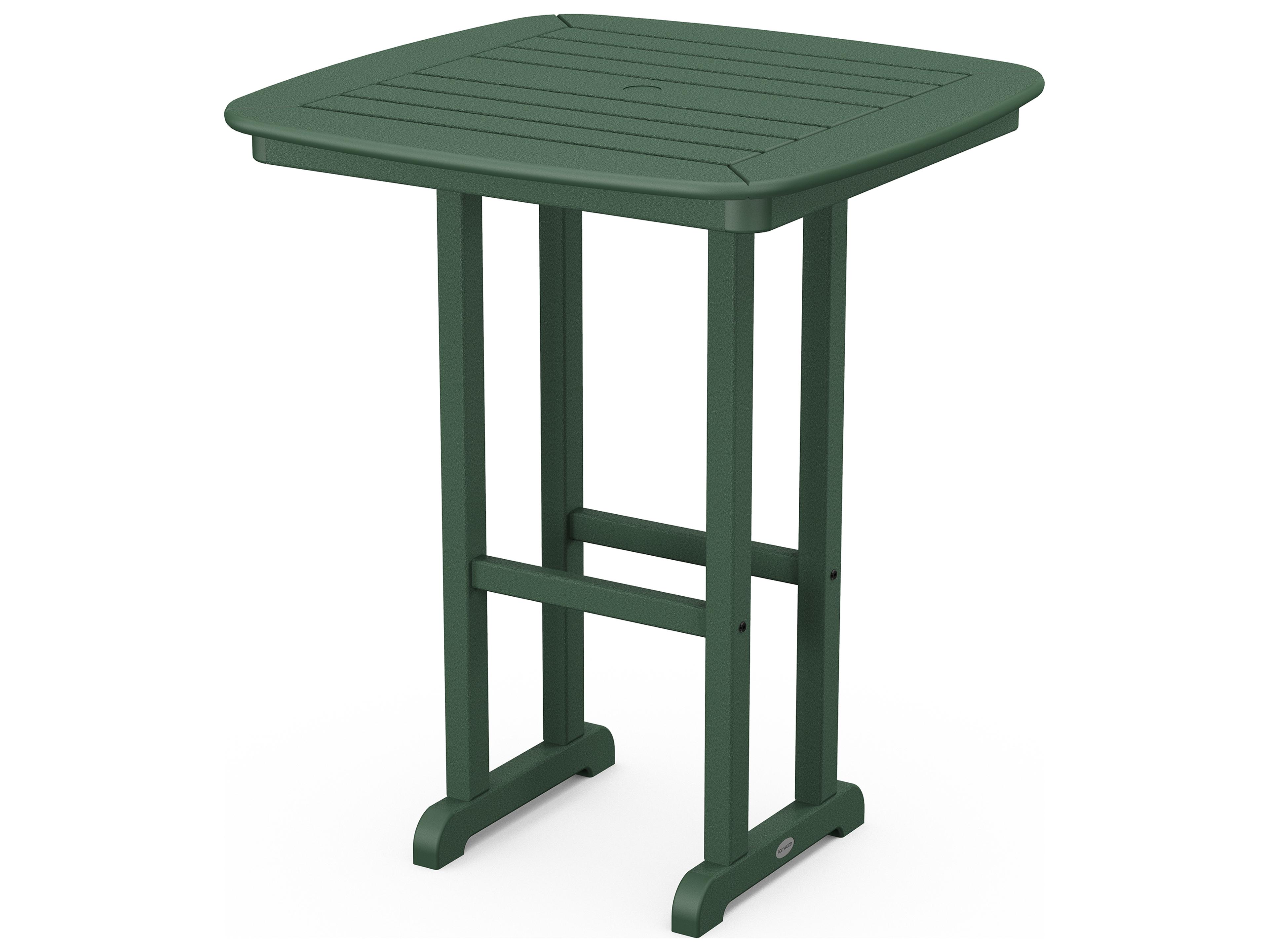 POLYWOOD® Nautical Recycled Plastic Square Outdoor Patio Counter Height Table