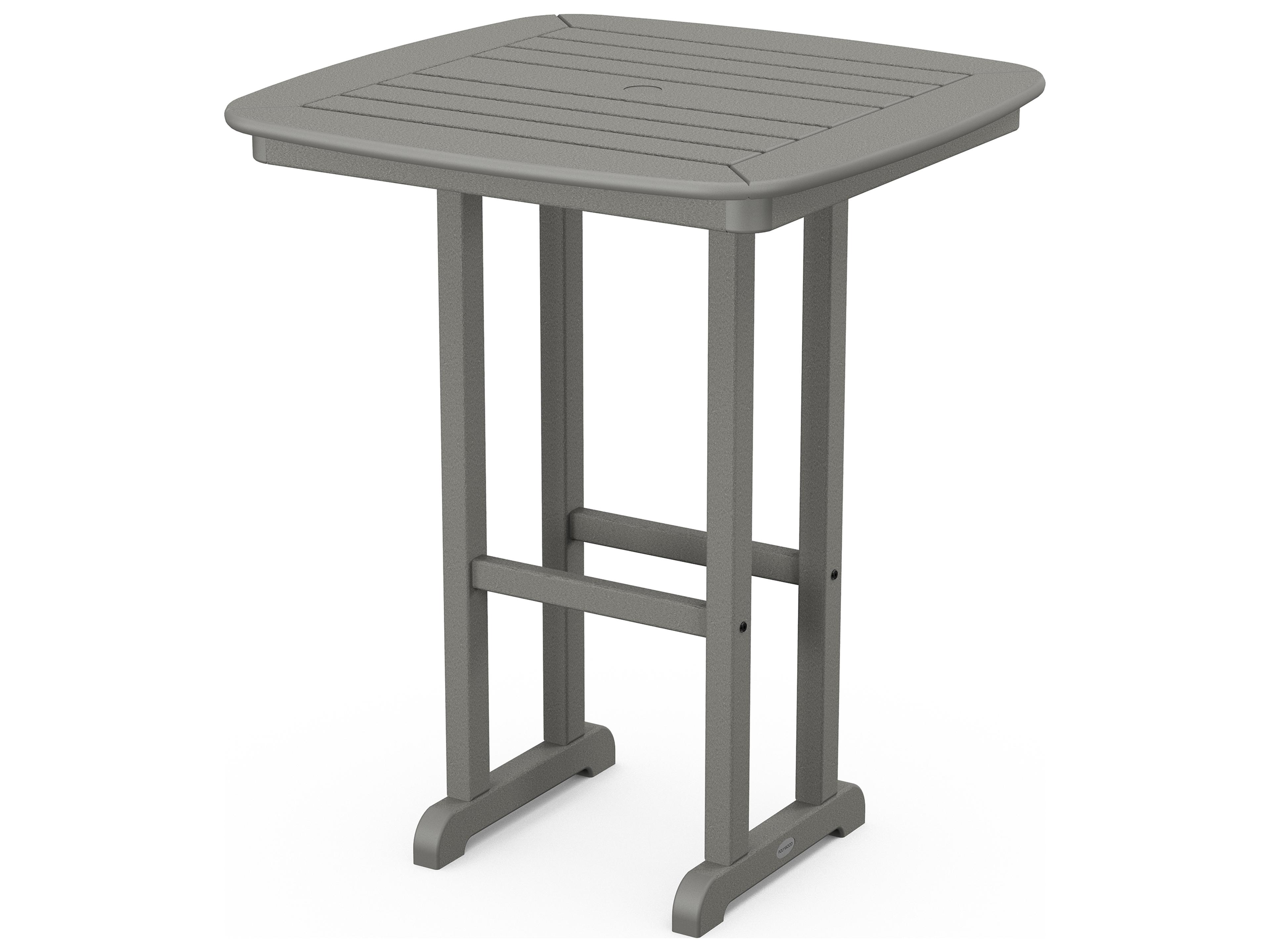 POLYWOOD® Nautical Recycled Plastic Square Outdoor Patio Counter Height Table