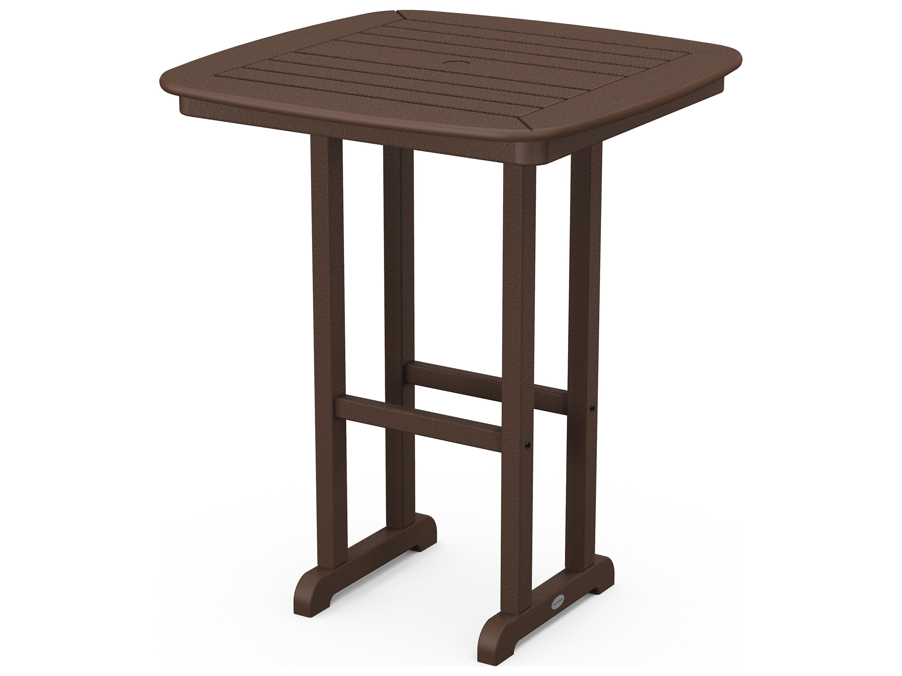 POLYWOOD® Nautical Recycled Plastic Square Outdoor Patio Counter Height Table