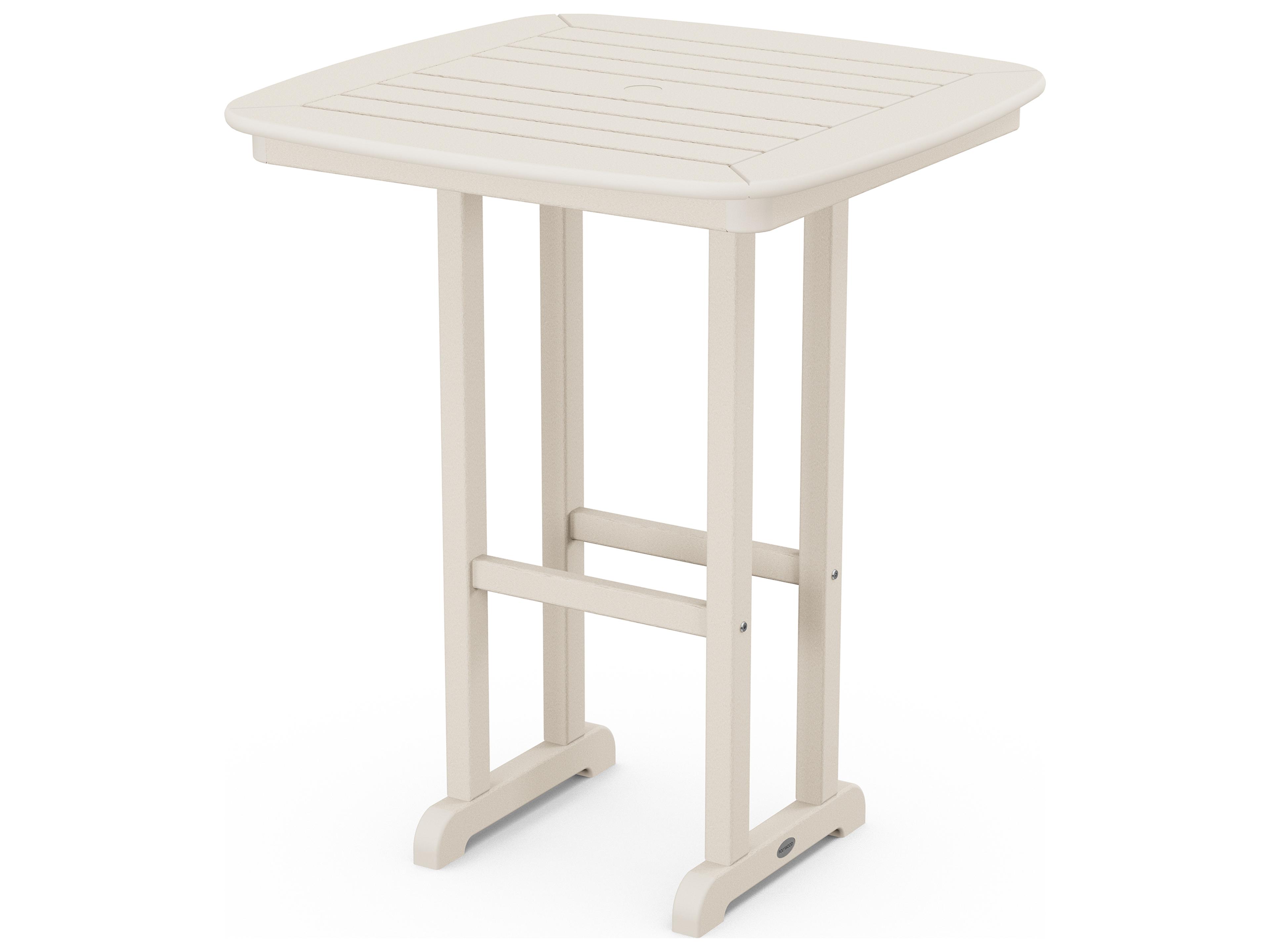 POLYWOOD® Nautical Recycled Plastic Square Outdoor Patio Counter Height Table