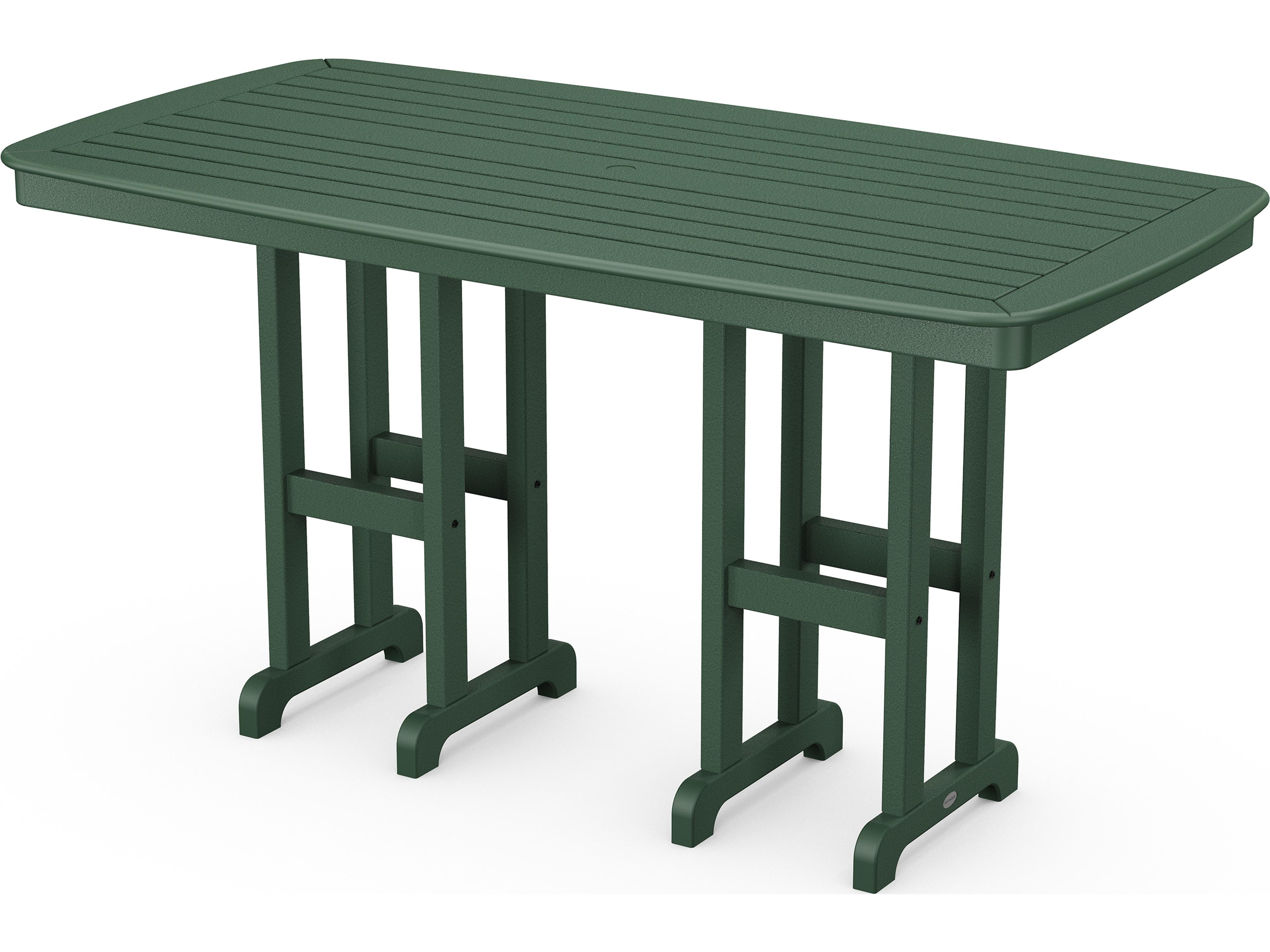 POLYWOOD® Nautical Recycled Plastic Rectangular Outdoor Patio Counter Table