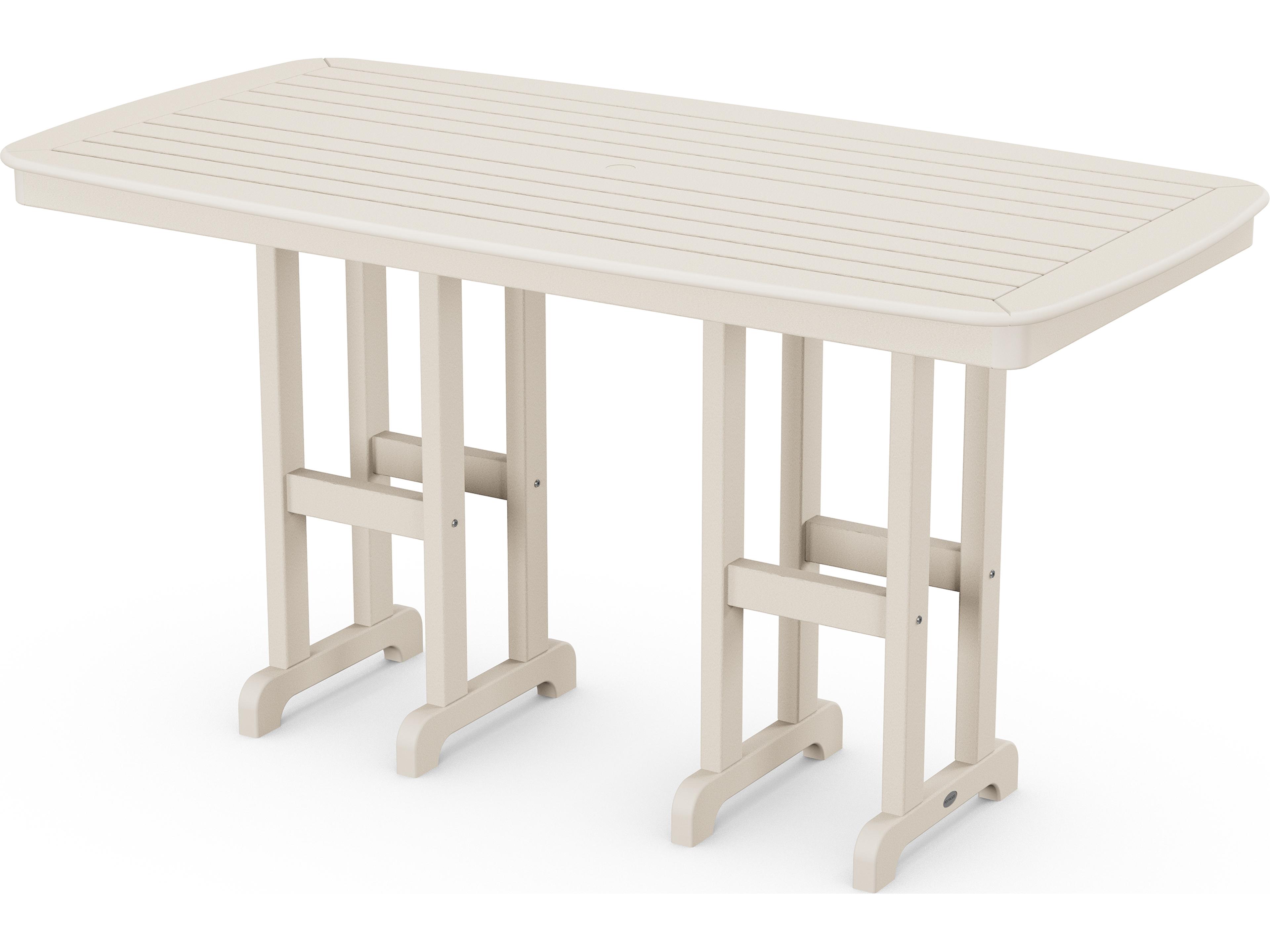 POLYWOOD® Nautical Recycled Plastic Rectangular Outdoor Patio Counter Table