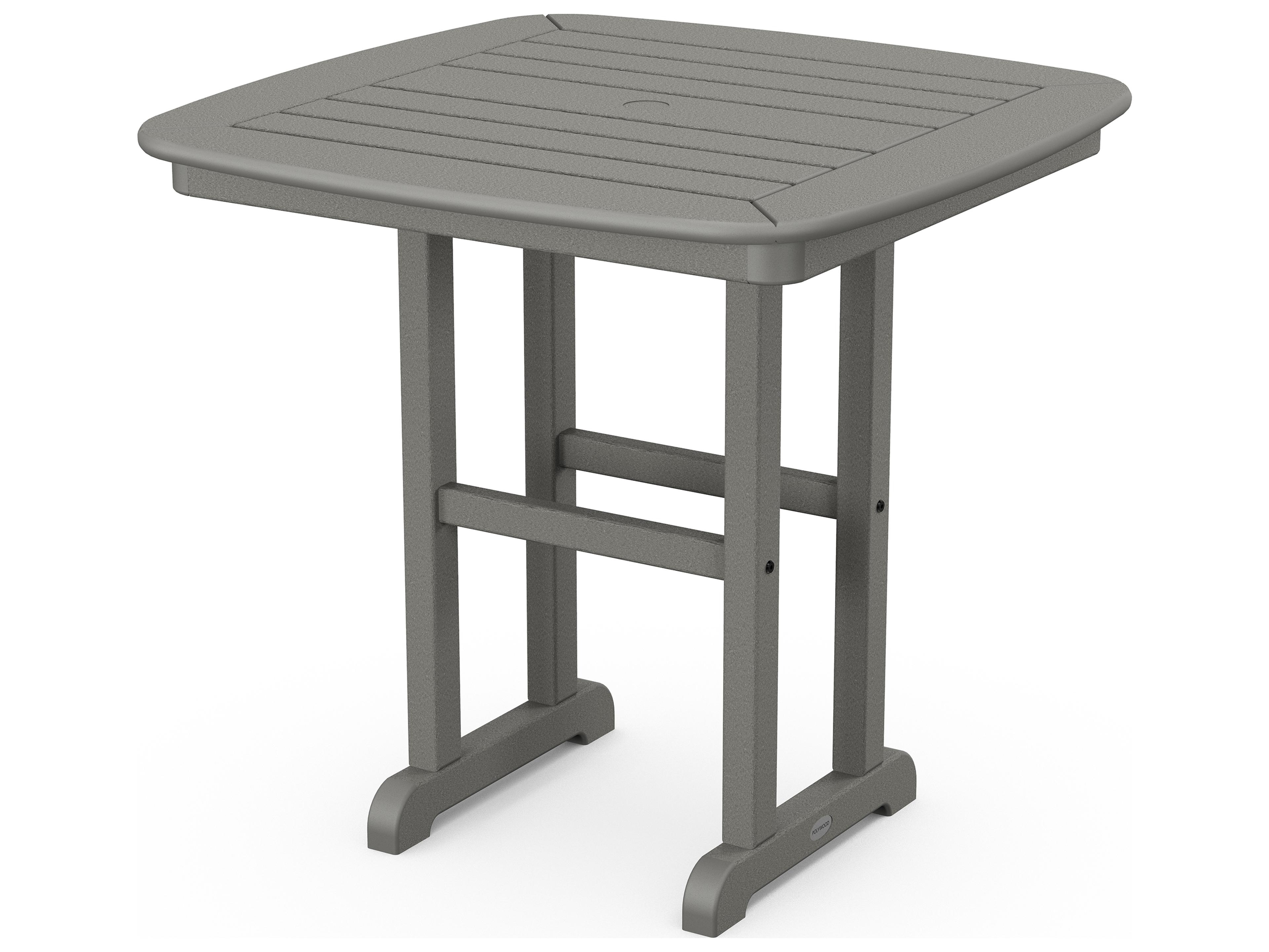 POLYWOOD® Nautical Recycled Plastic Square Outdoor Patio Dining Table