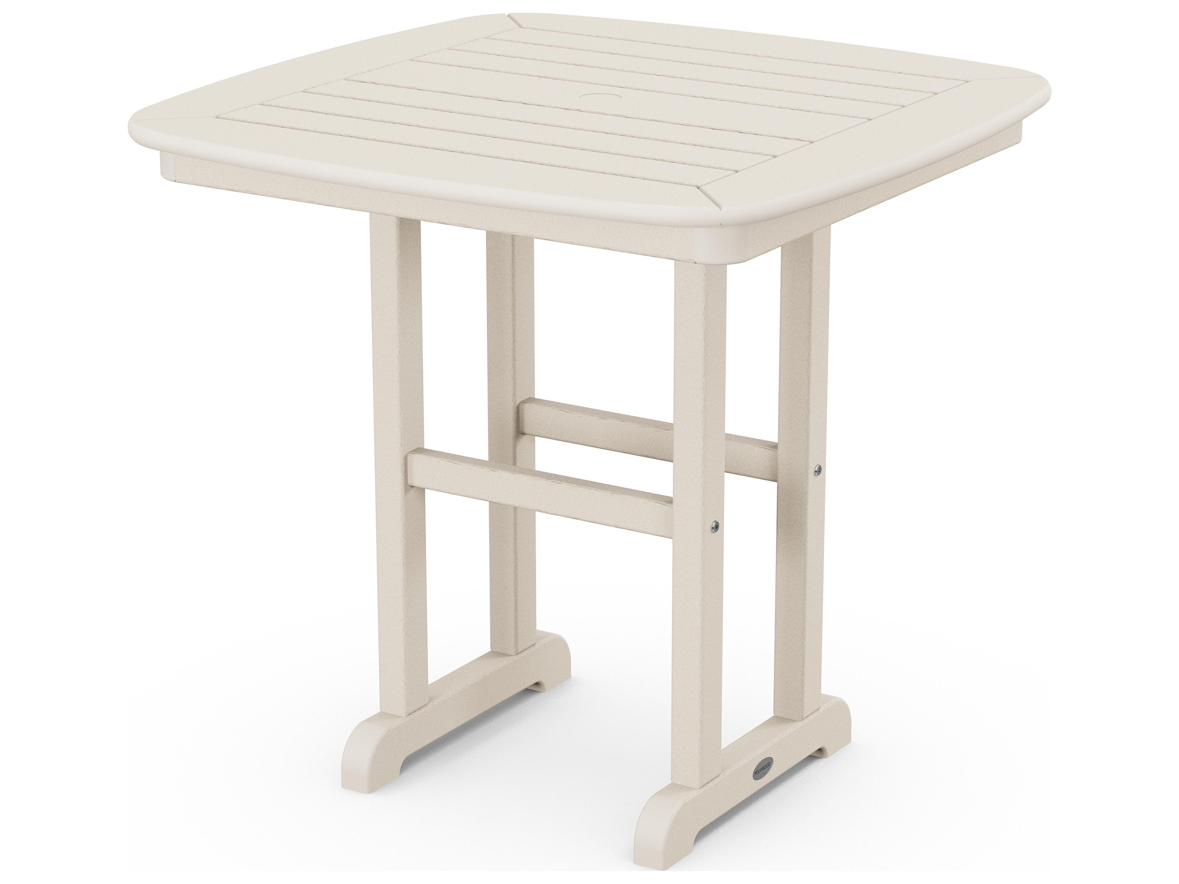 POLYWOOD® Nautical Recycled Plastic Square Outdoor Patio Dining Table