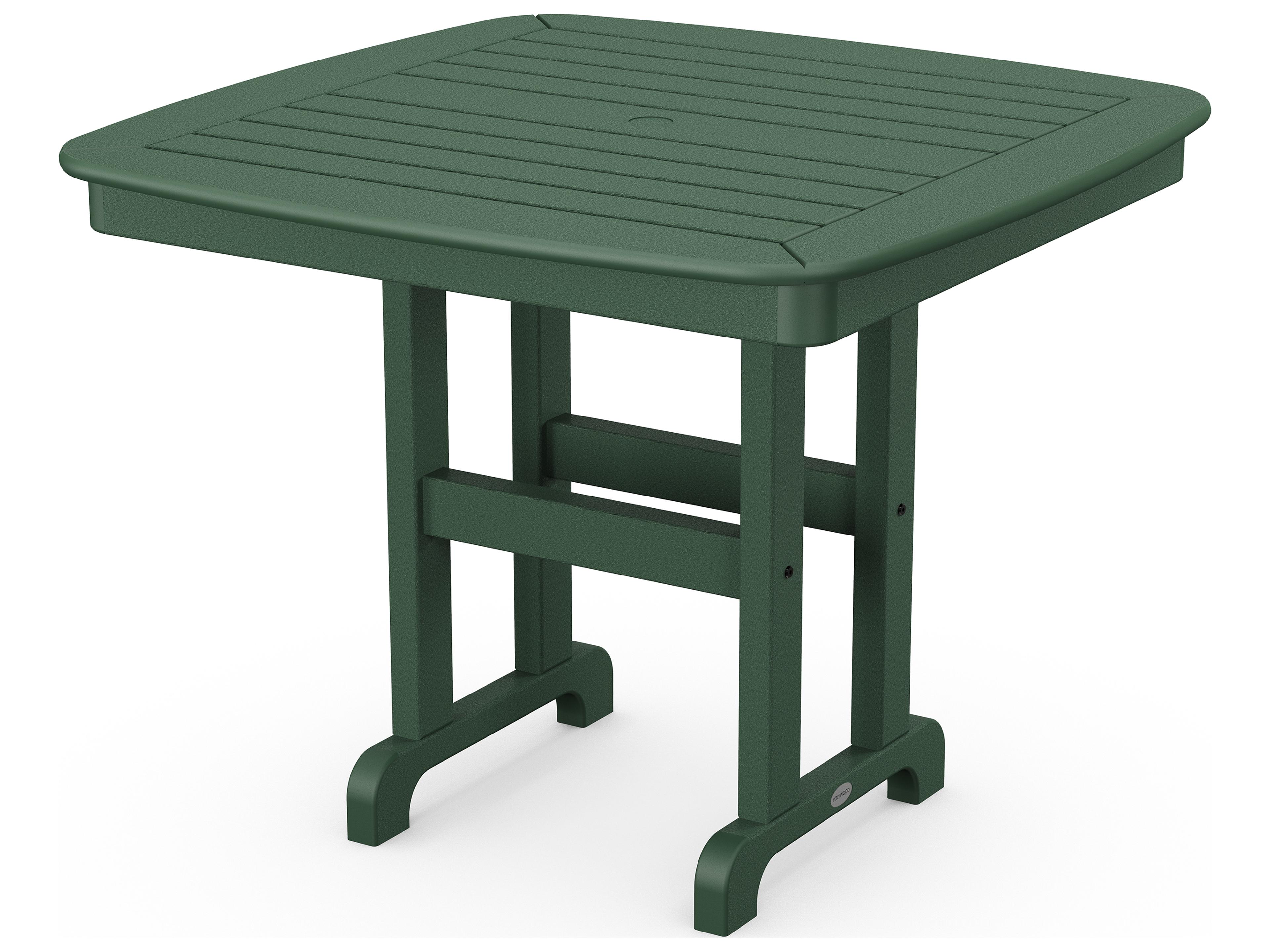 POLYWOOD® Nautical Recycled Plastic Square Patio Dining Table