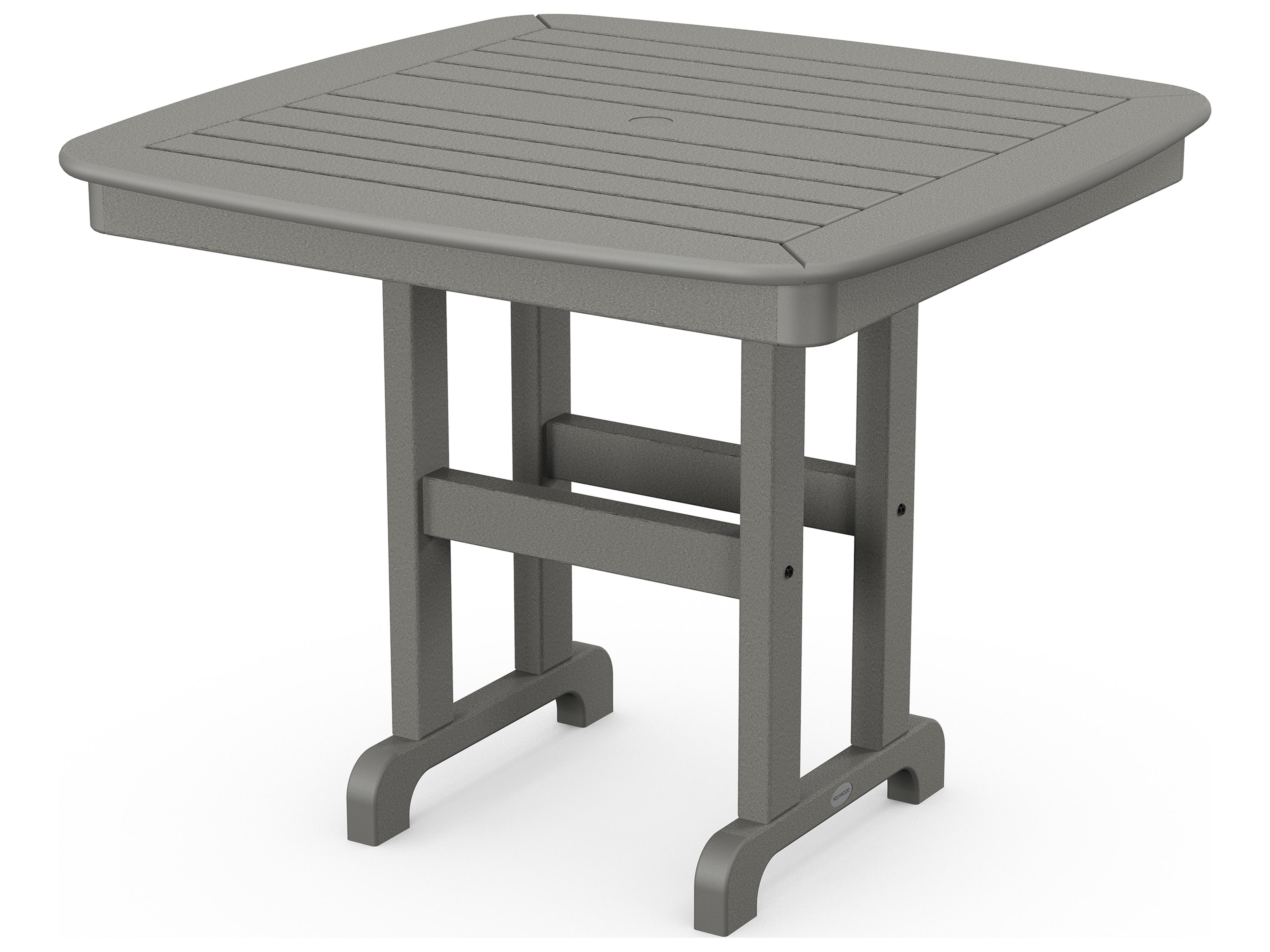 POLYWOOD® Nautical Recycled Plastic Square Patio Dining Table