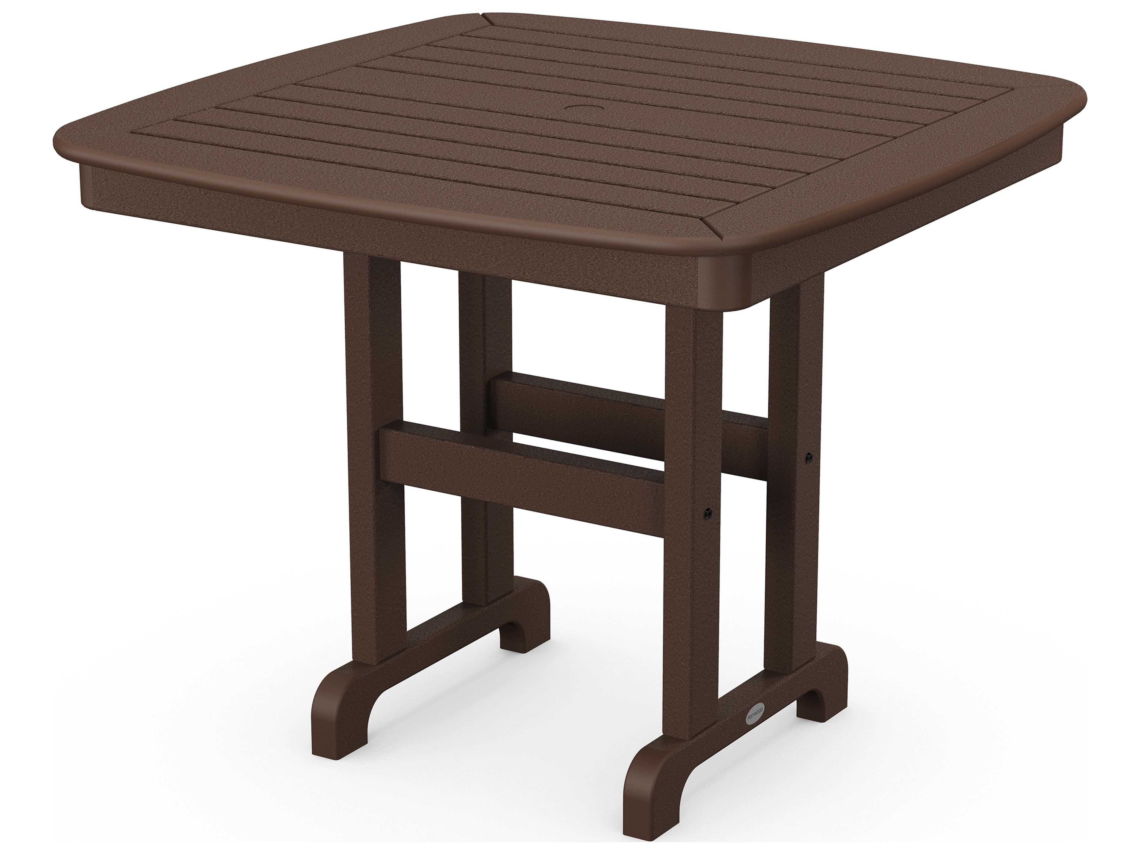 POLYWOOD® Nautical Recycled Plastic Square Patio Dining Table