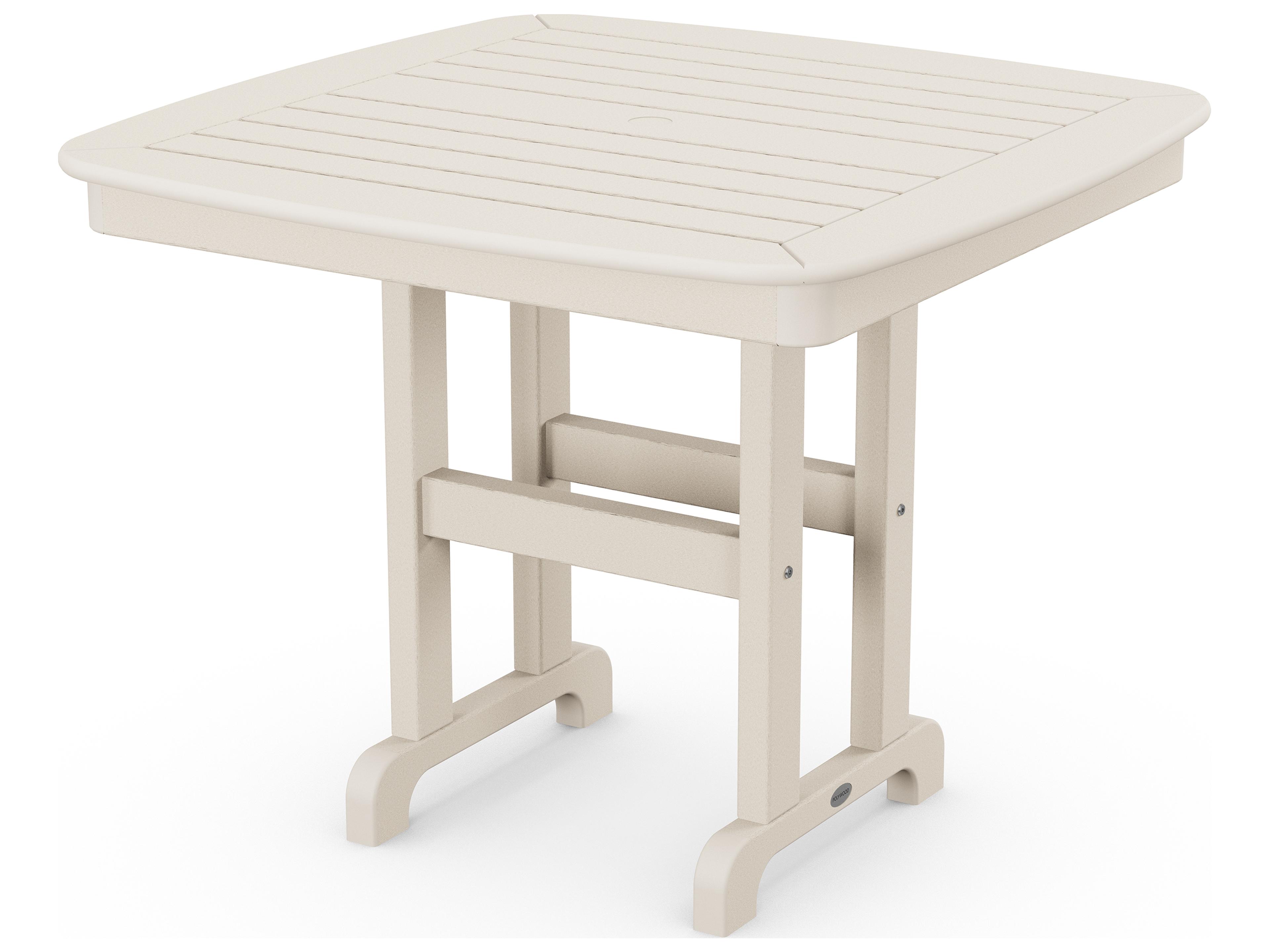 POLYWOOD® Nautical Recycled Plastic Square Patio Dining Table