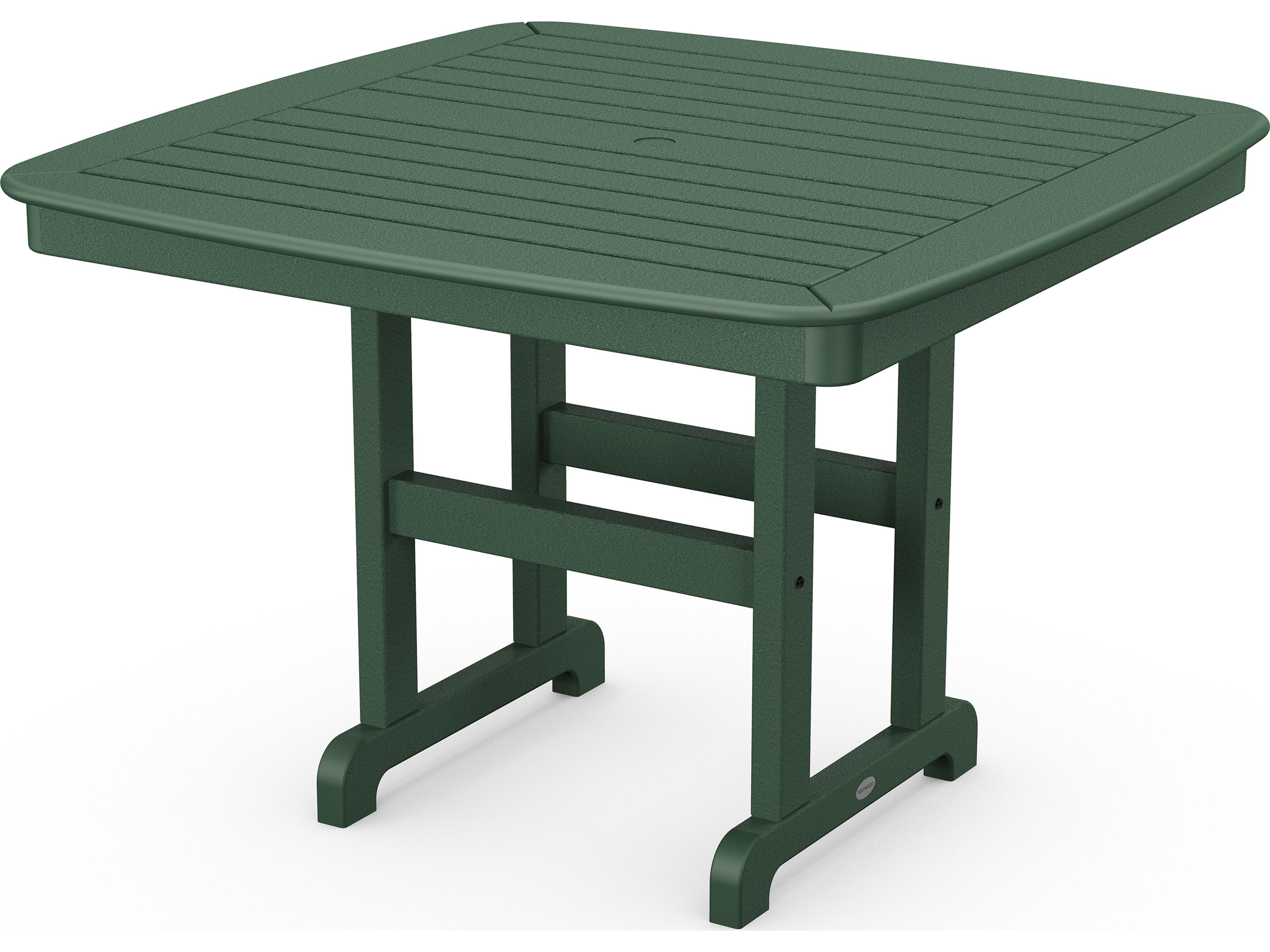 POLYWOOD® Nautical Recycled Plastic Square Outdoor Patio Dining Table