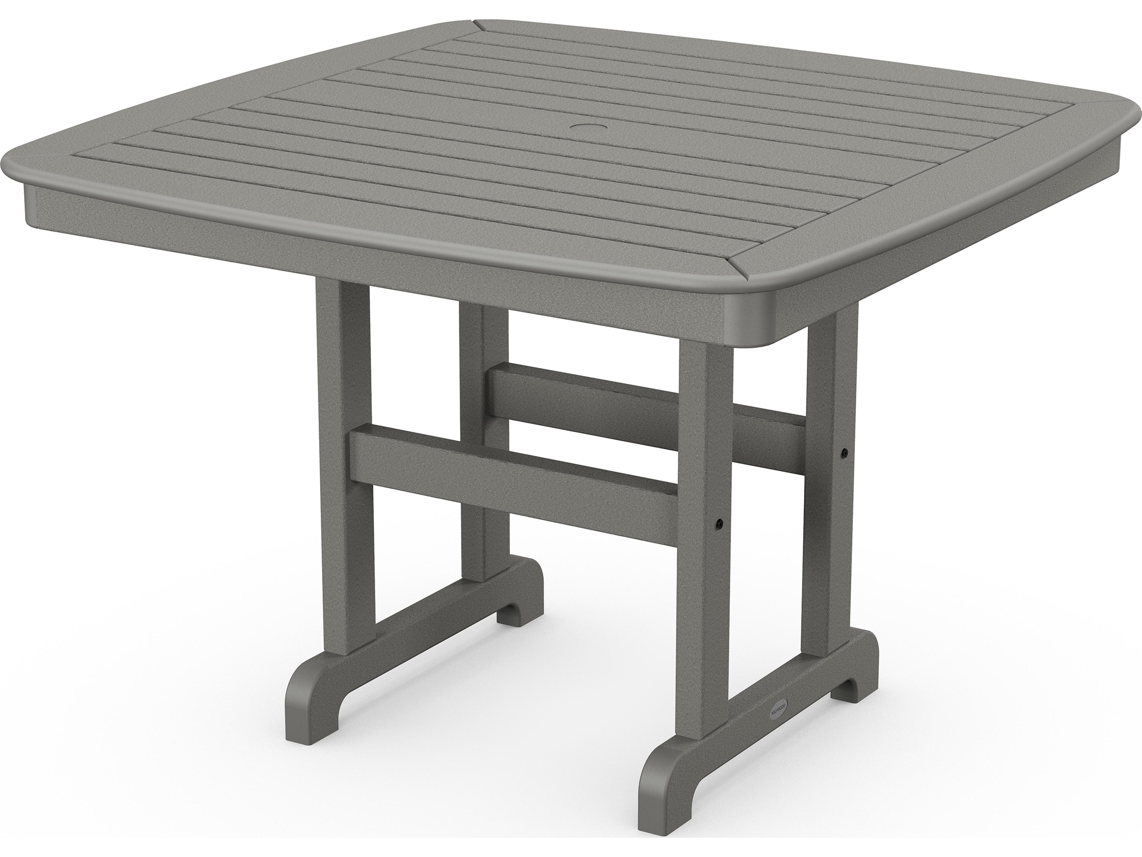 POLYWOOD® Nautical Recycled Plastic Square Outdoor Patio Dining Table