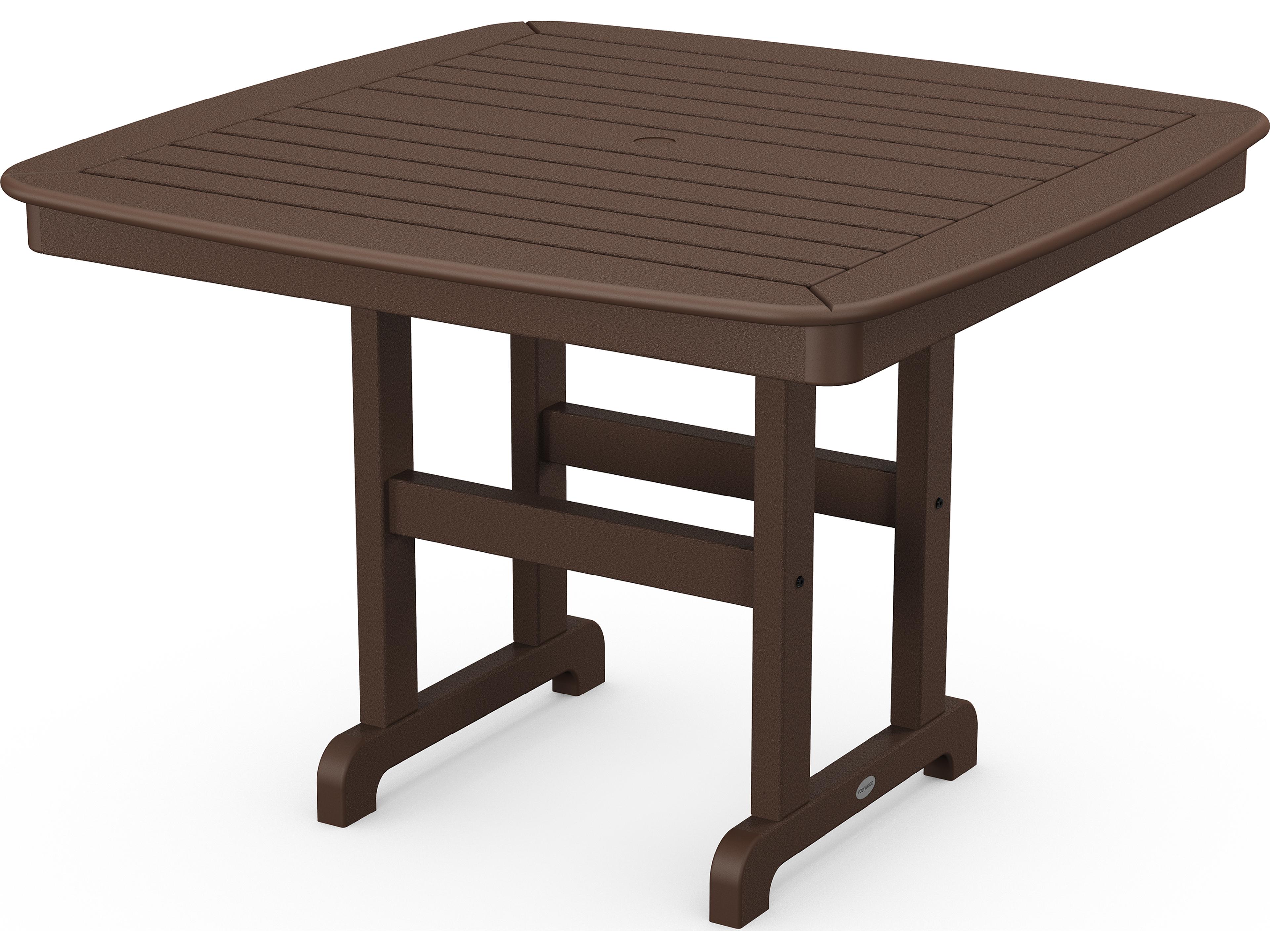 POLYWOOD® Nautical Recycled Plastic Square Outdoor Patio Dining Table