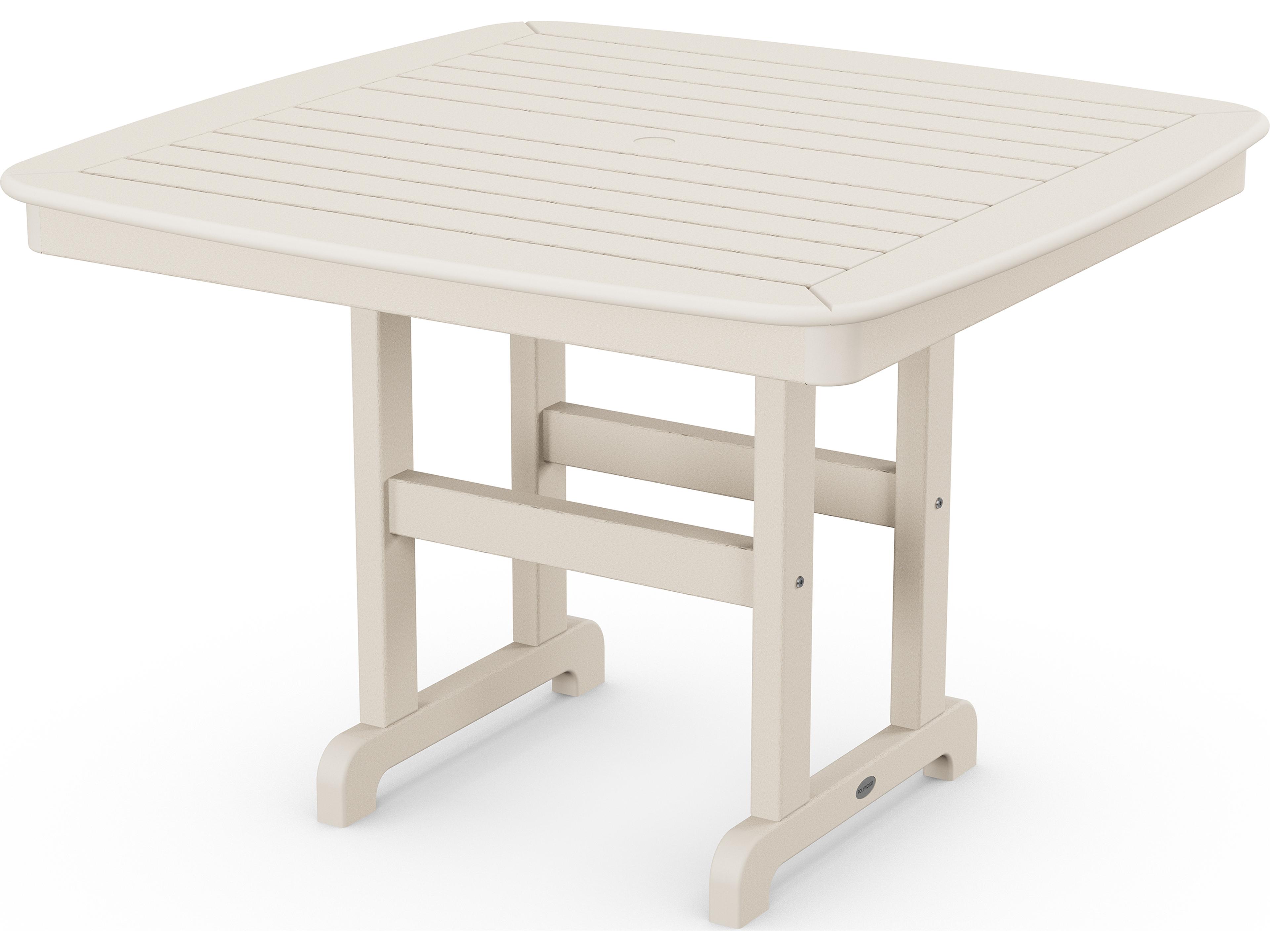 POLYWOOD® Nautical Recycled Plastic Square Outdoor Patio Dining Table