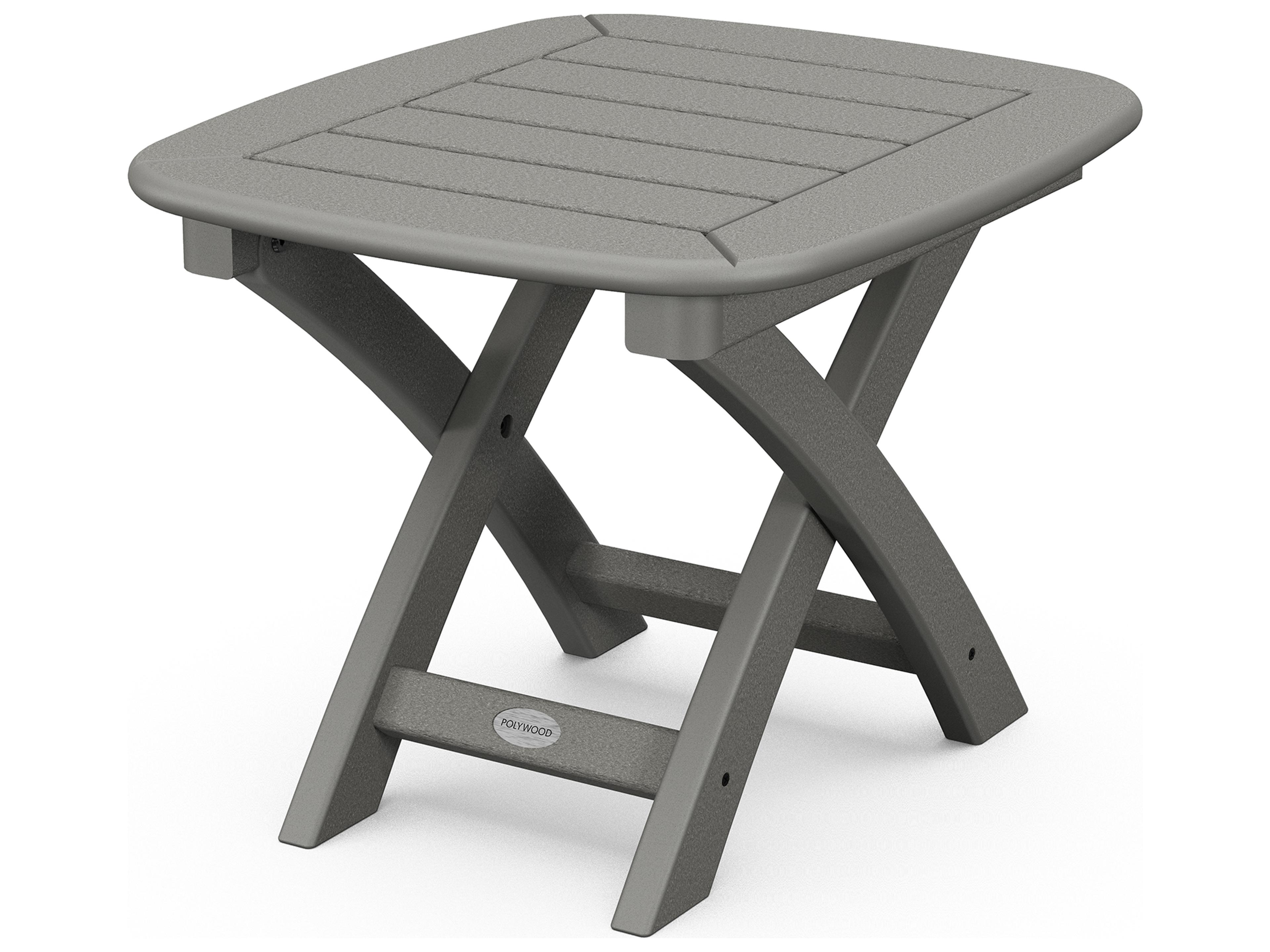 POLYWOOD® Nautical Recycled Plastic Rectangular Patio End Table
