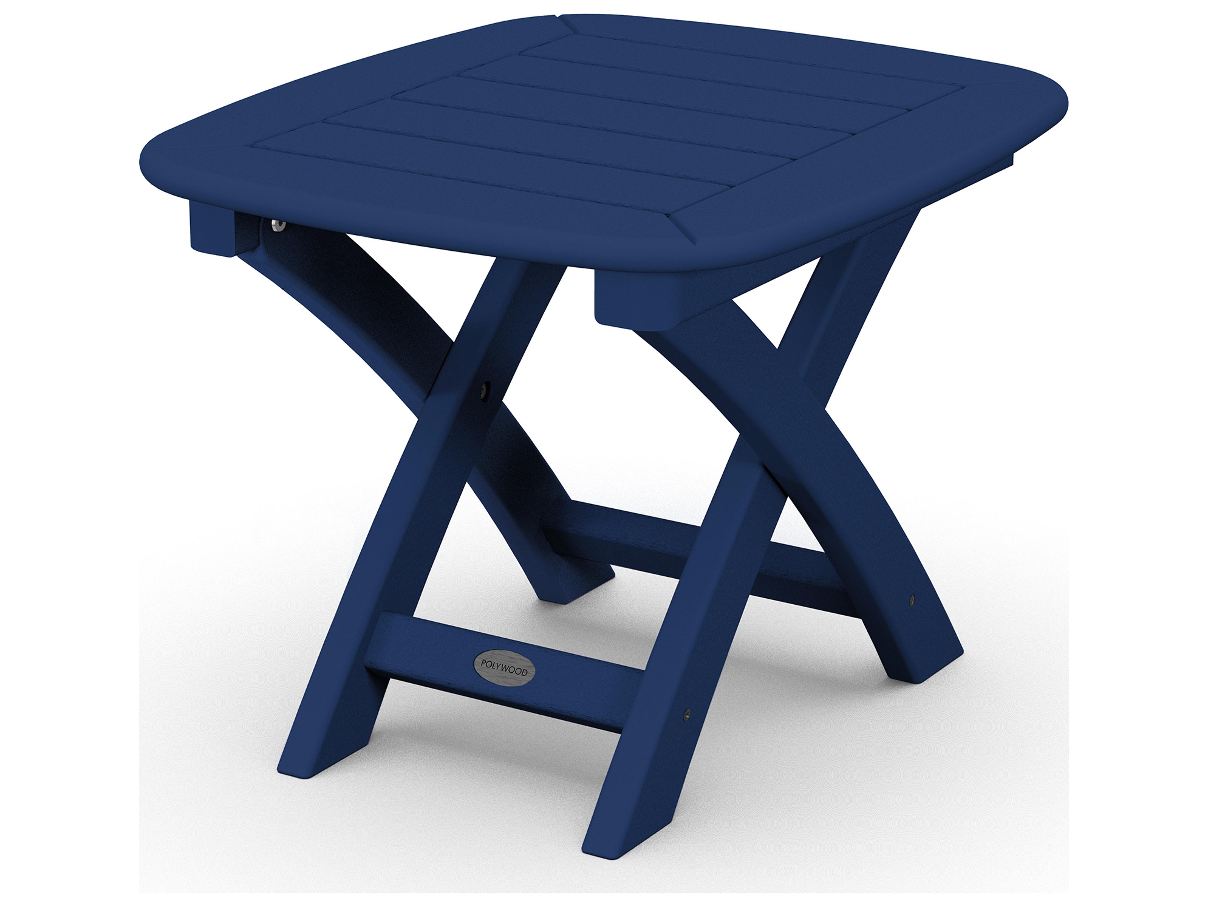 POLYWOOD® Nautical Recycled Plastic Rectangular Patio End Table