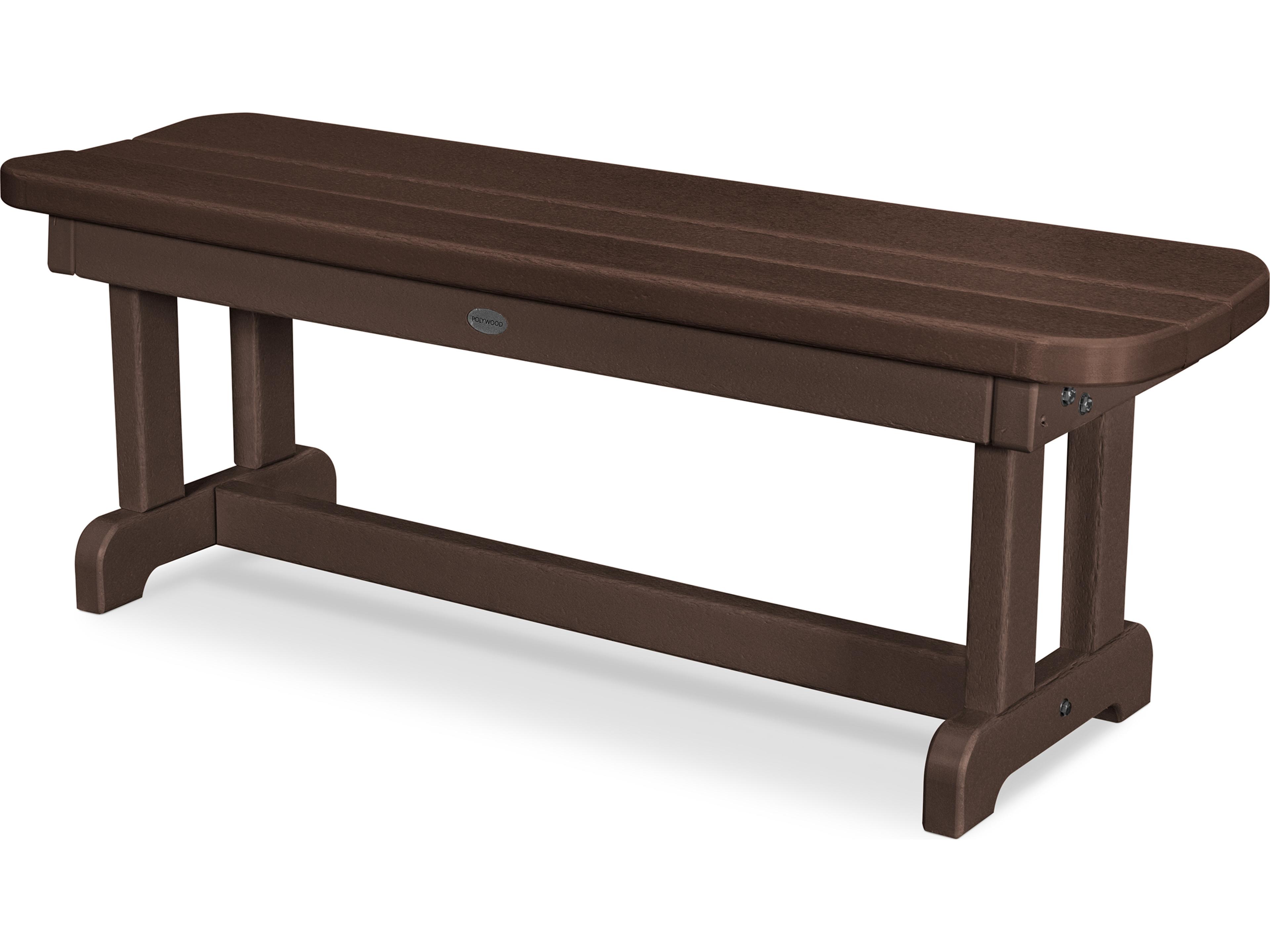 POLYWOOD® Park Recycled Plastic 48 Backless Outdoor Patio Bench