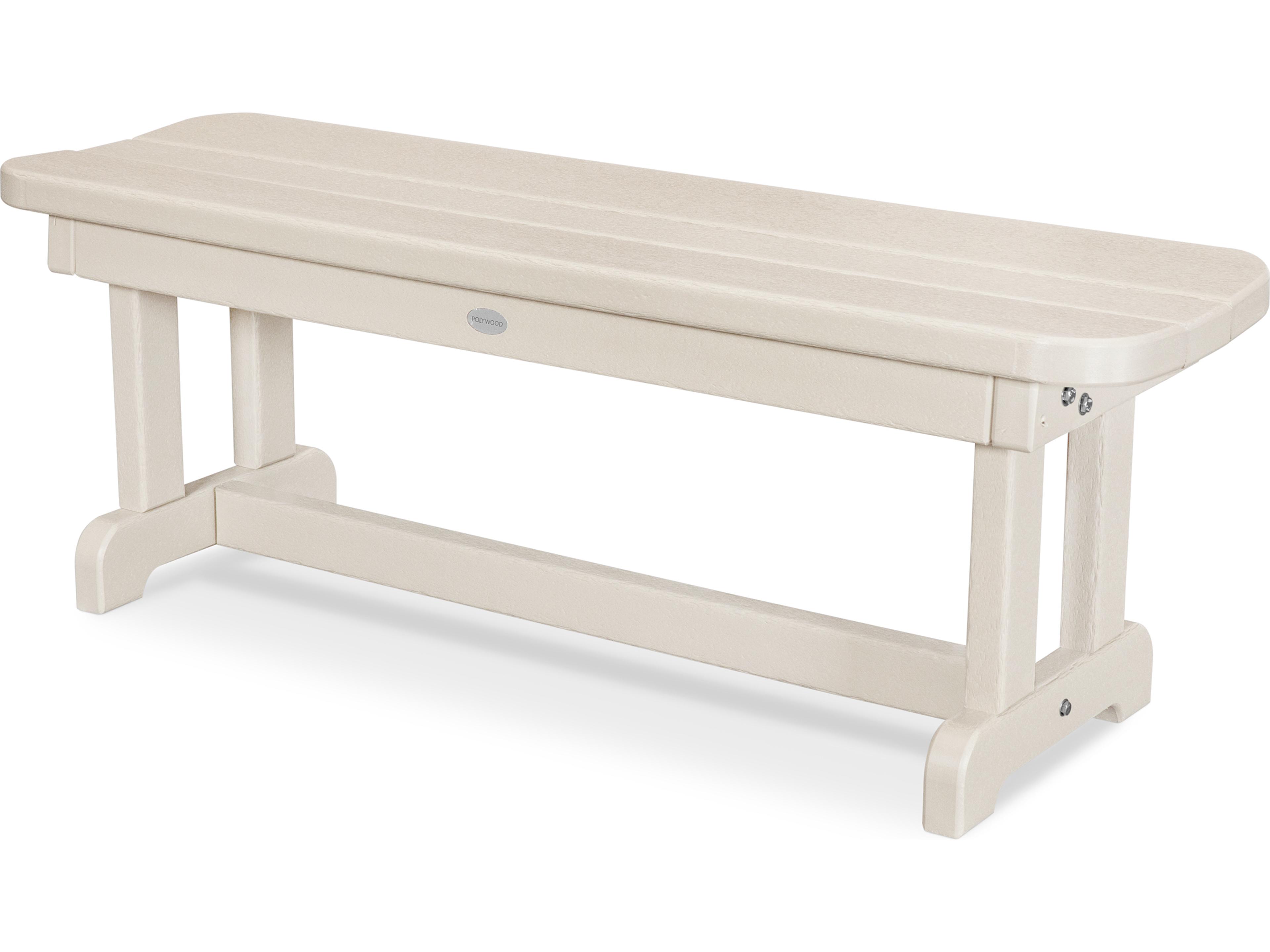 POLYWOOD® Park Recycled Plastic 48 Backless Outdoor Patio Bench