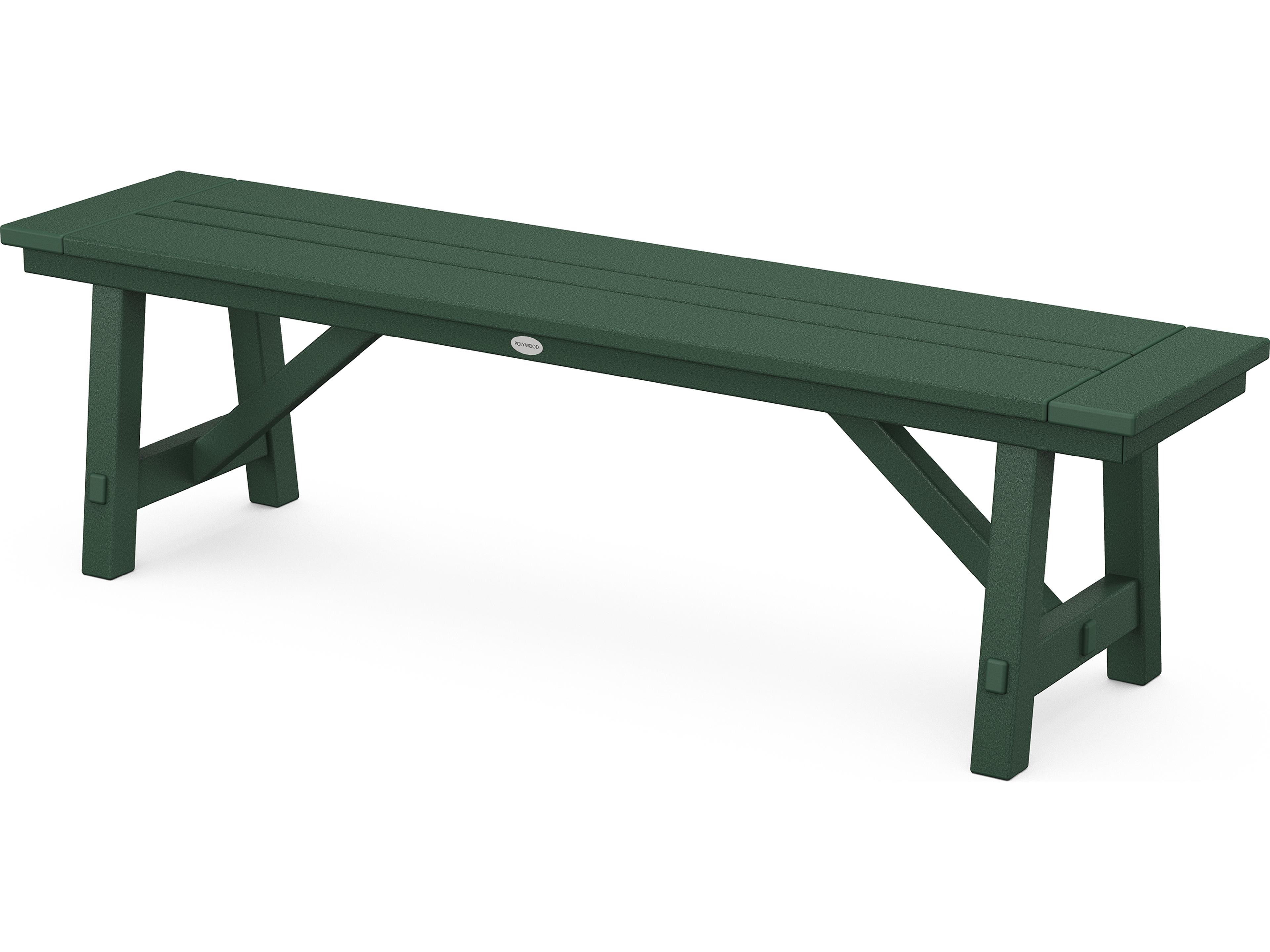 POLYWOOD® Rustic Farmhouse Recycled Plastic Backless Outdoor Patio Bench