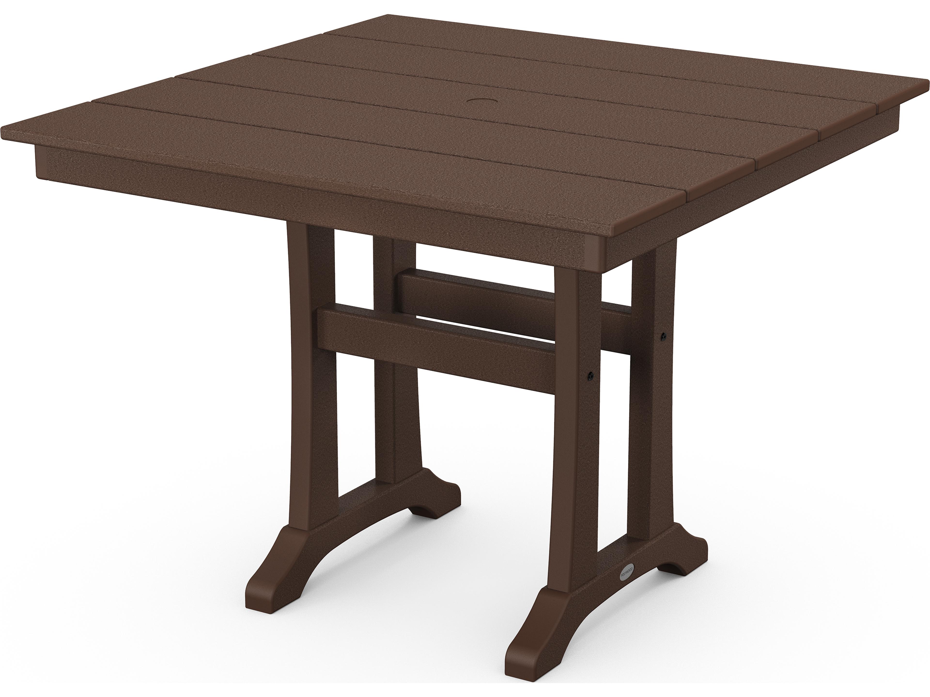 Farmhouse Recycled Plastic Square Patio Dining Table