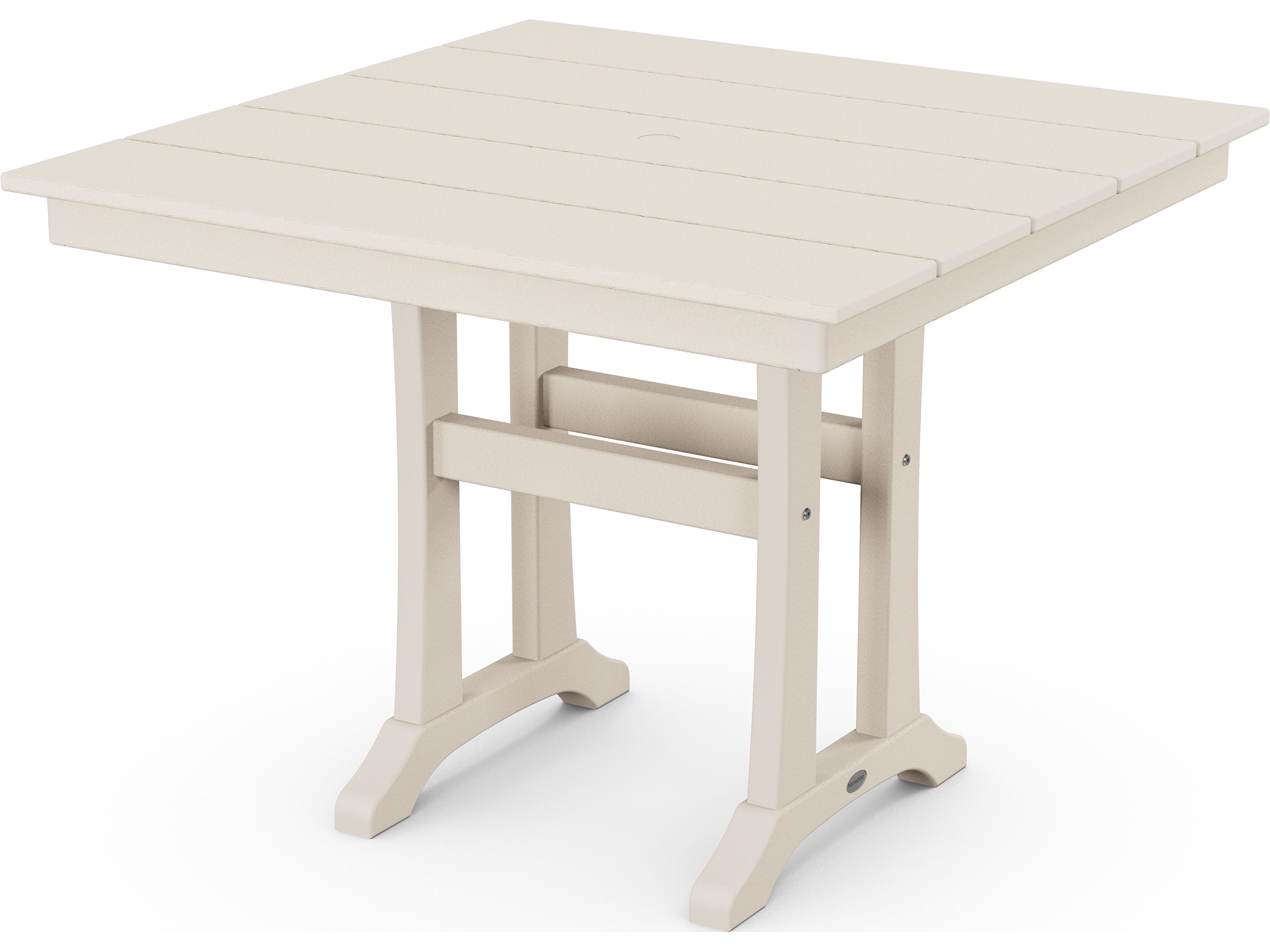 POLYWOOD® Farmhouse Recycled Plastic Square Patio Dining Table