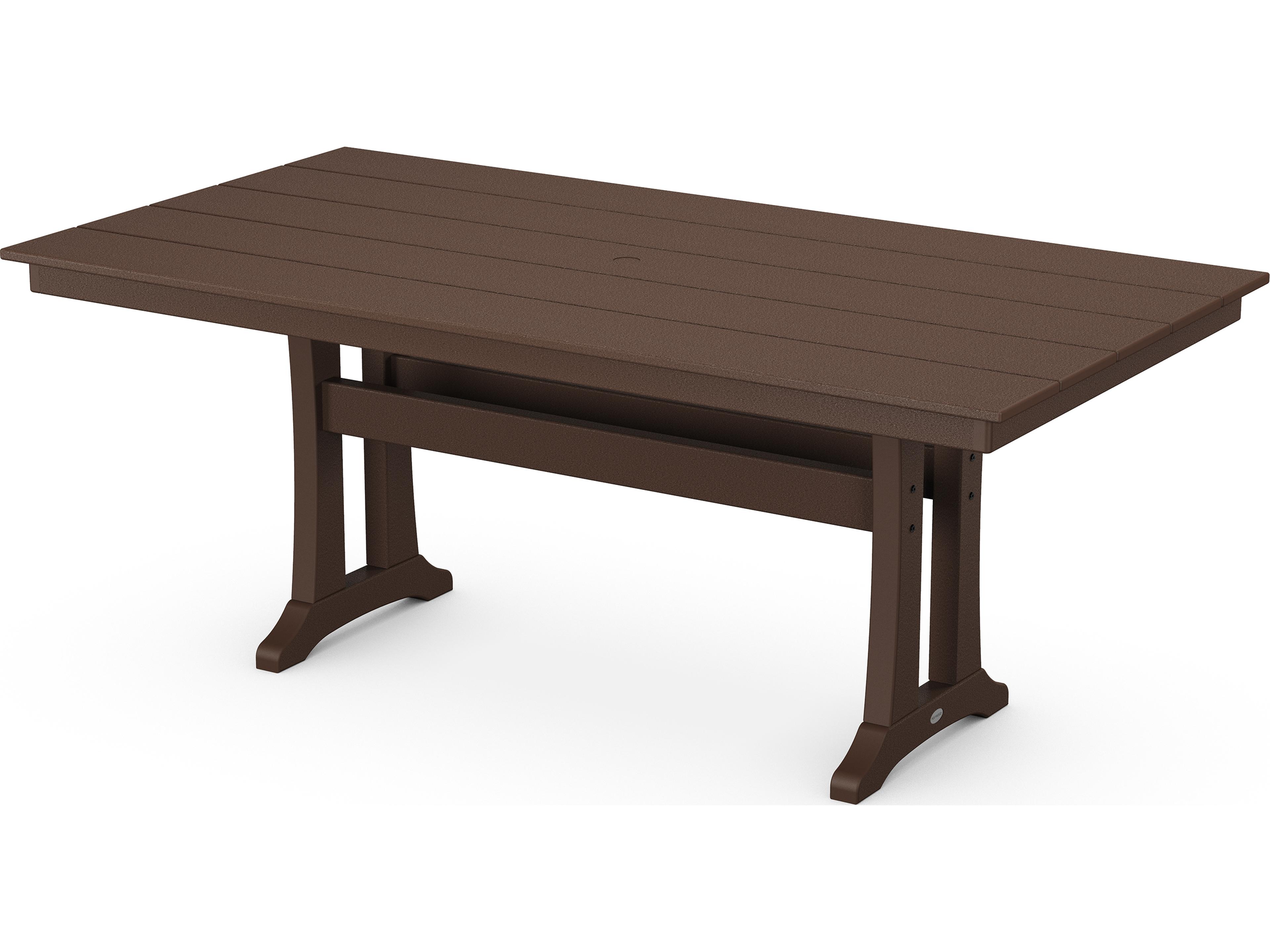POLYWOOD® Farmhouse Recycled Plastic Rectangular Outdoor Patio Dining Table