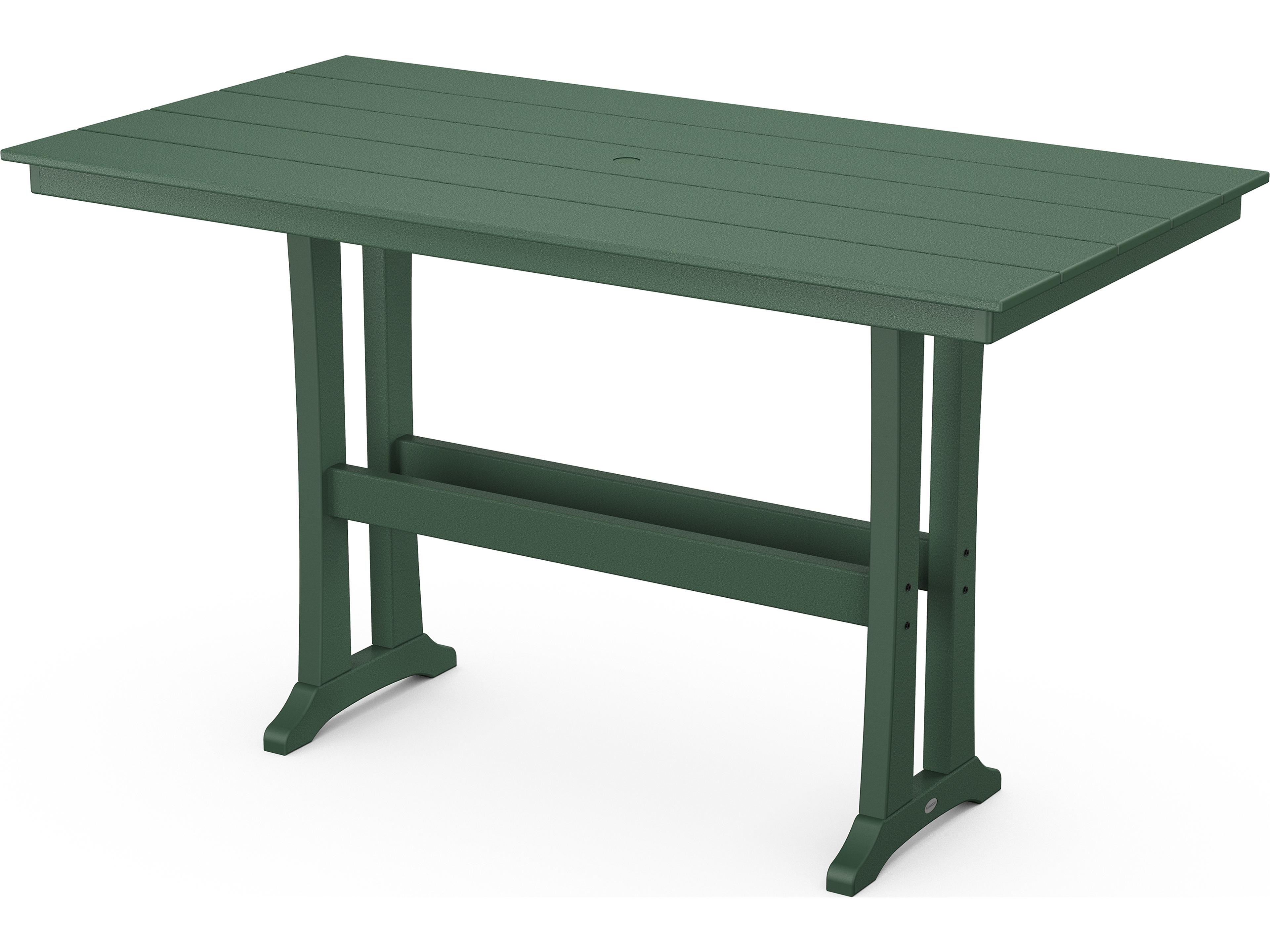 POLYWOOD® Farmhouse Recycled Plastic Rectangular Outdoor Bar Table
