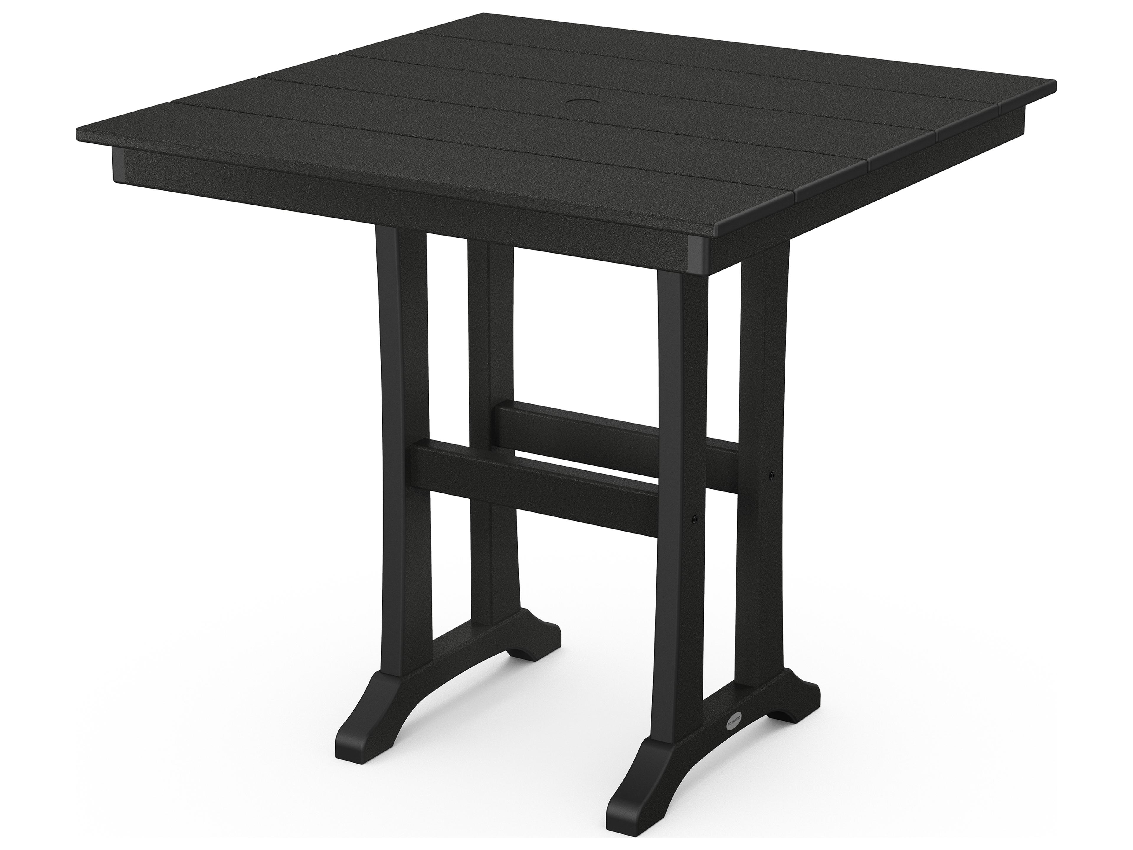 POLYWOOD® Farmhouse Recycled Plastic Square Outdoor Counter Table