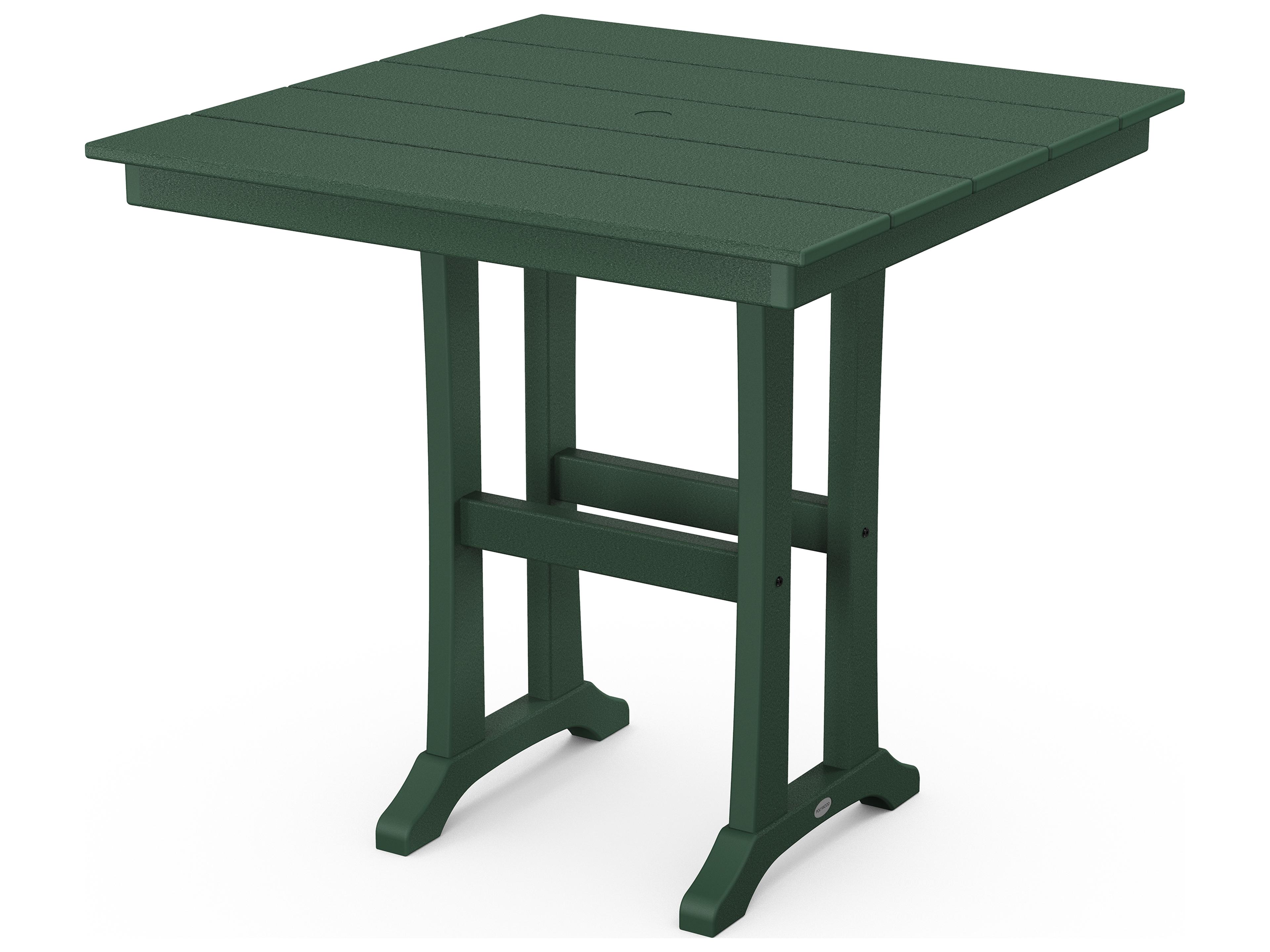 POLYWOOD® Farmhouse Recycled Plastic Square Outdoor Counter Table