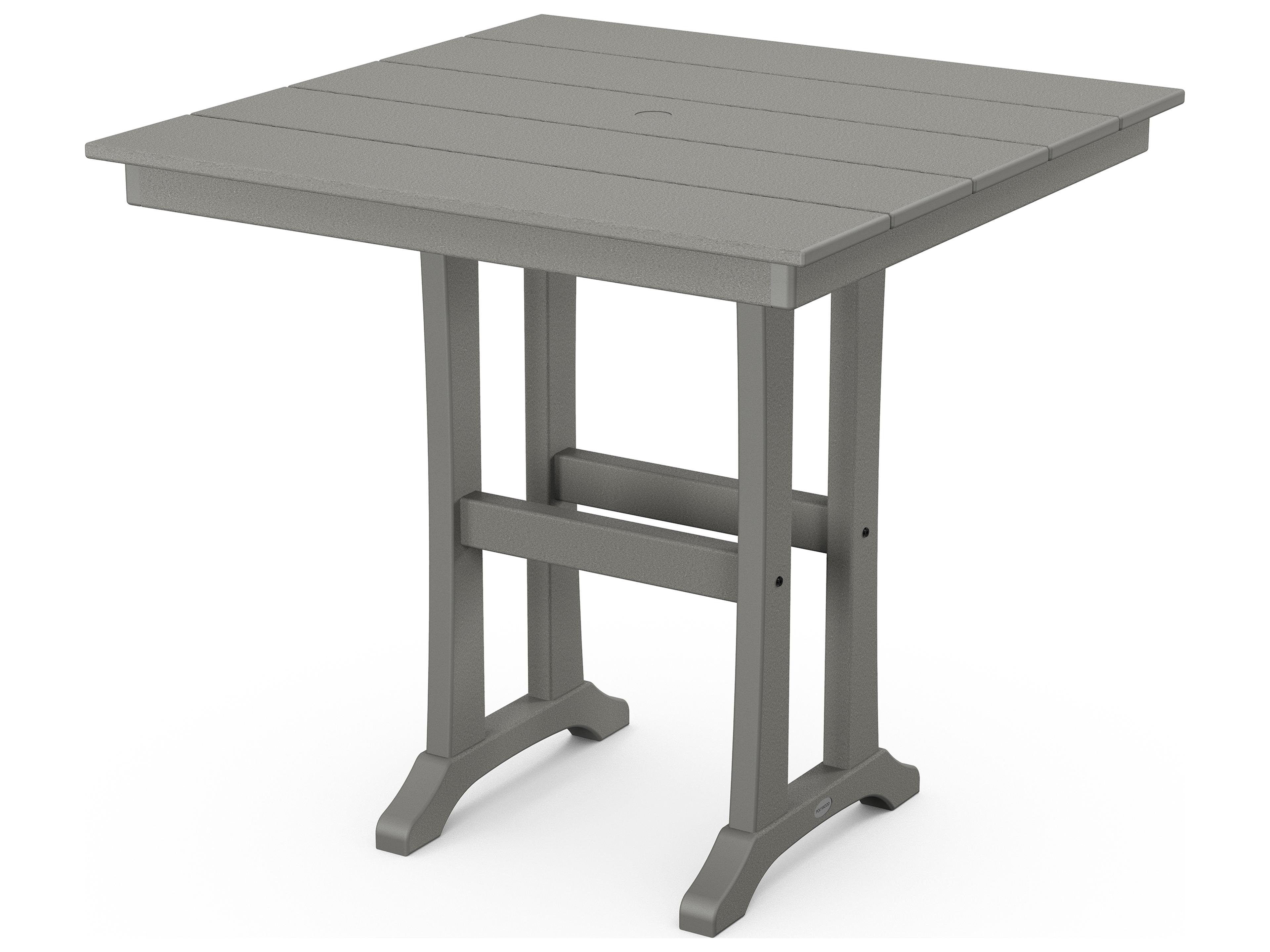 POLYWOOD® Farmhouse Recycled Plastic Square Outdoor Counter Table