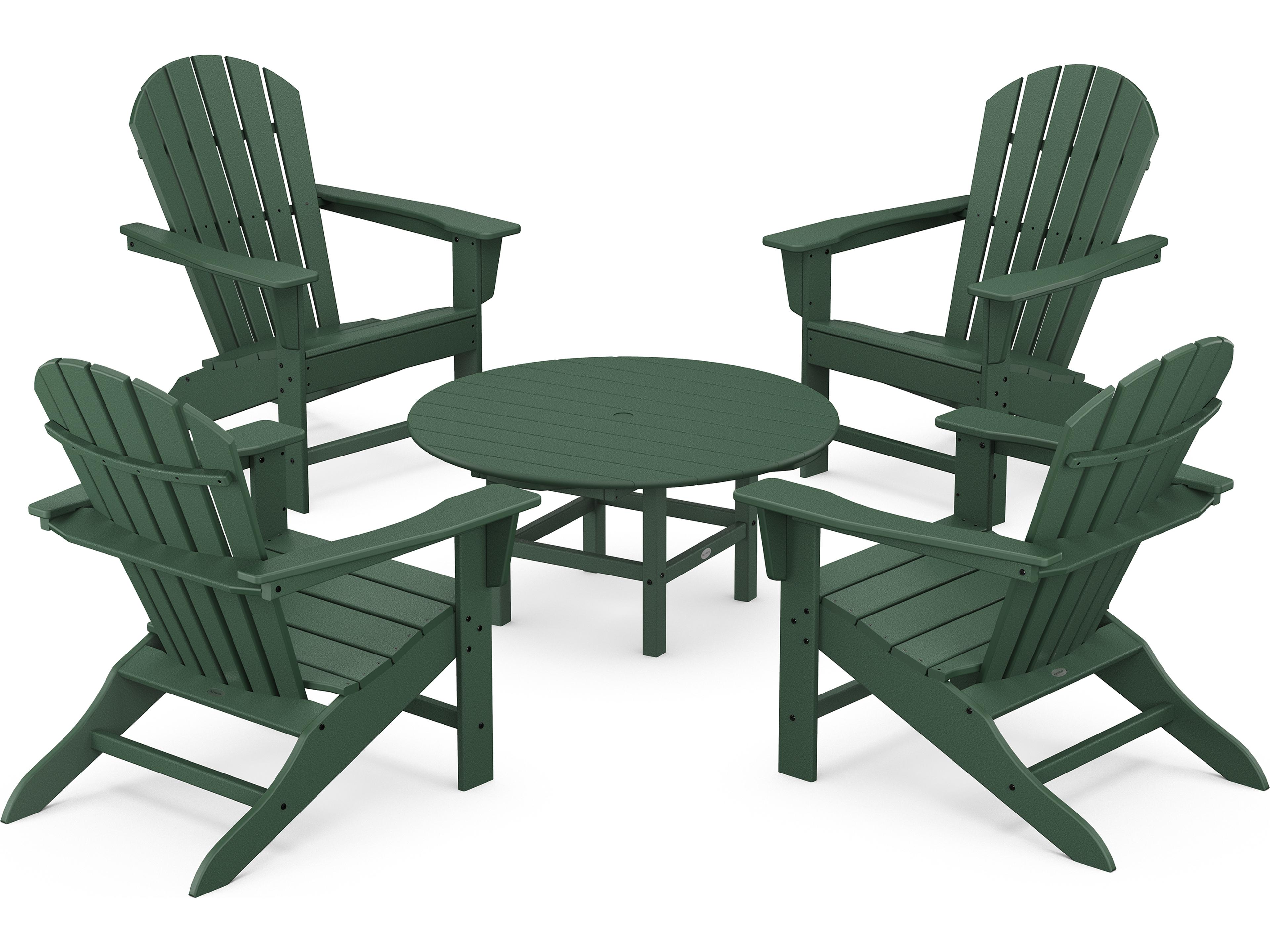 POLYWOOD® South Beach Recycled Plastic 5 Piece Patio Lounge Set
