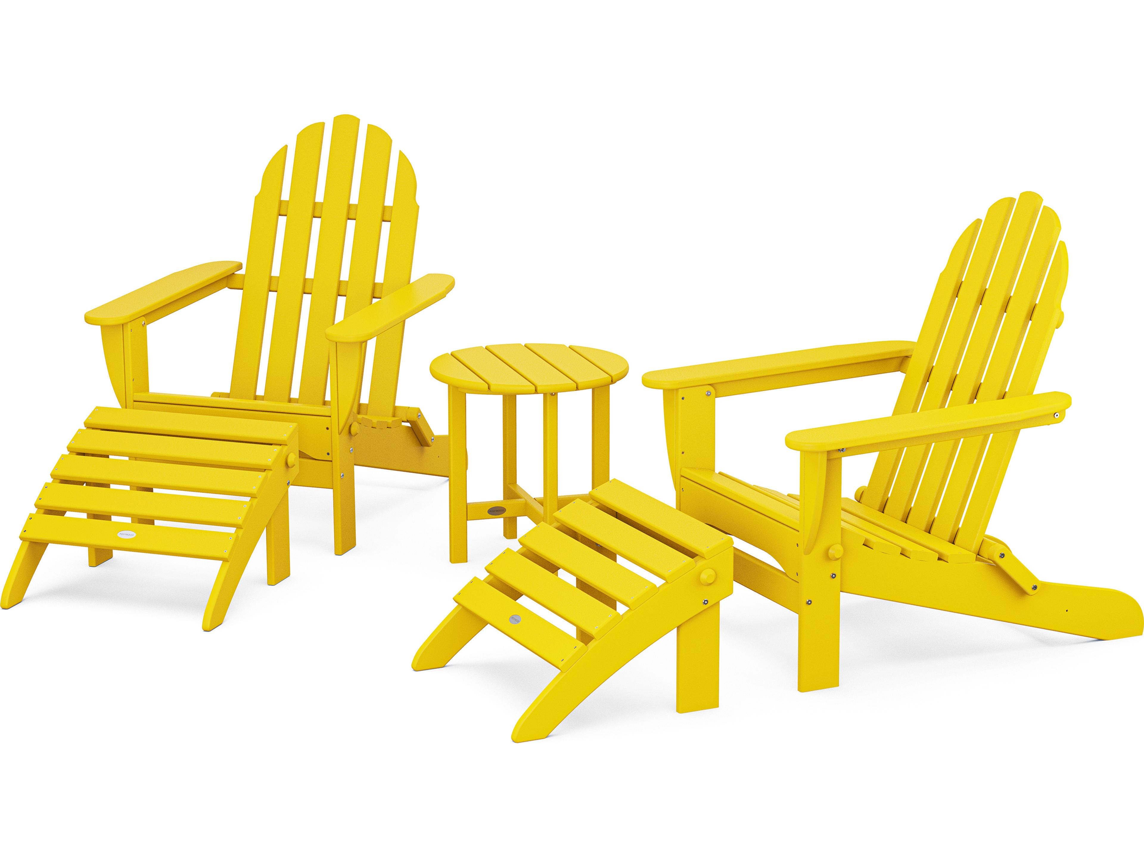 POLYWOOD® Classic Adirondack Recycled Plastic 5-Piece Outdoor Lounge Set