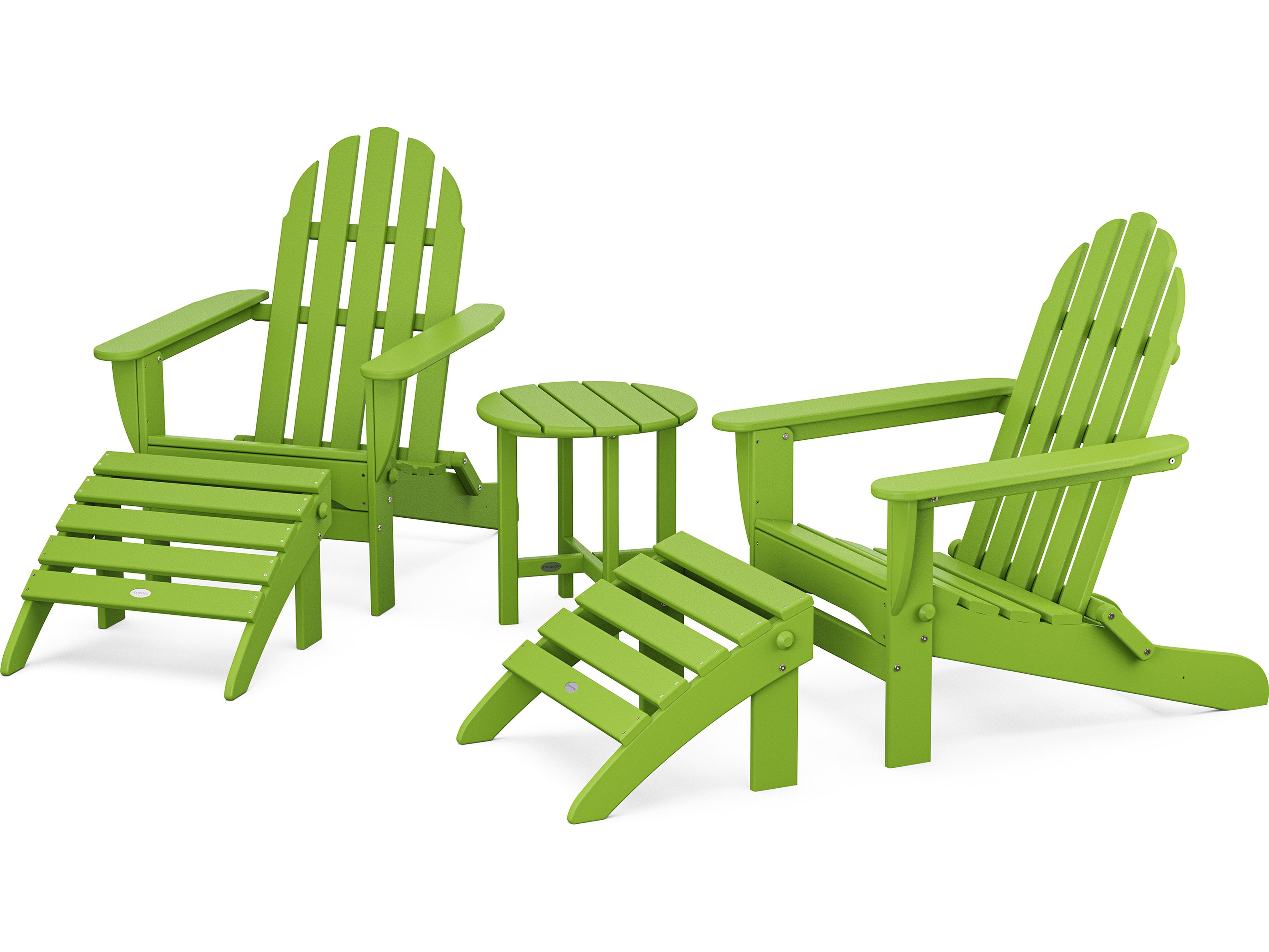 POLYWOOD® Classic Adirondack Recycled Plastic 5-Piece Outdoor Lounge Set