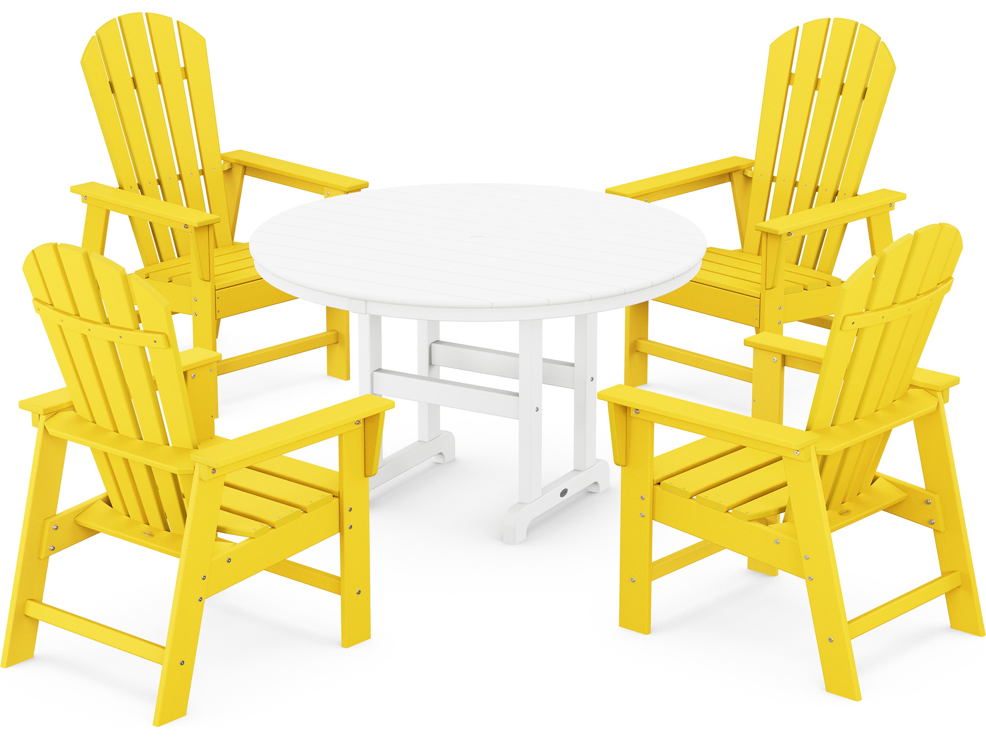 POLYWOOD® South Beach Recycled Plastic 5 Piece Outdoor Patio Dining Set