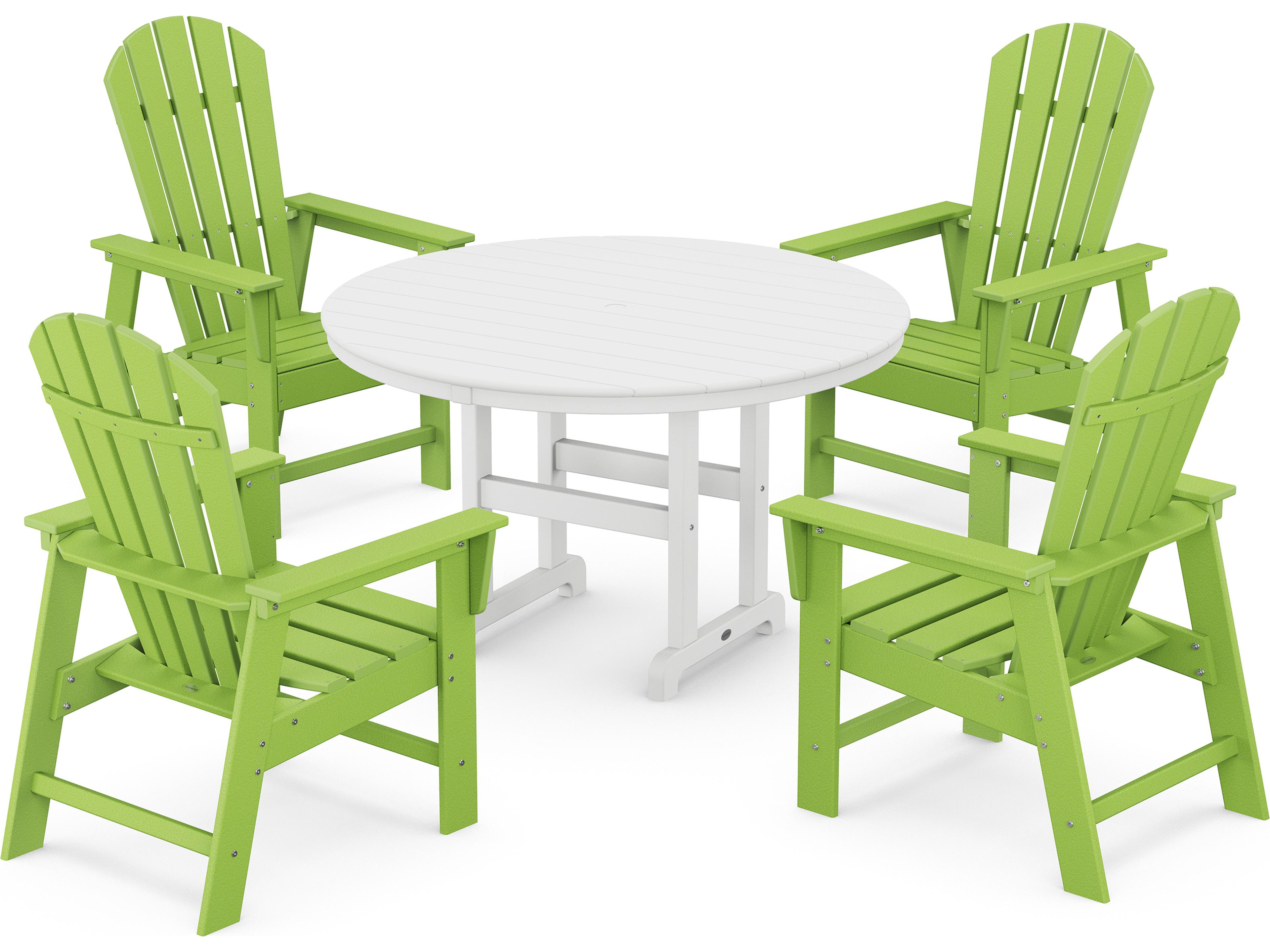 POLYWOOD® South Beach Recycled Plastic 5 Piece Outdoor Patio Dining Set