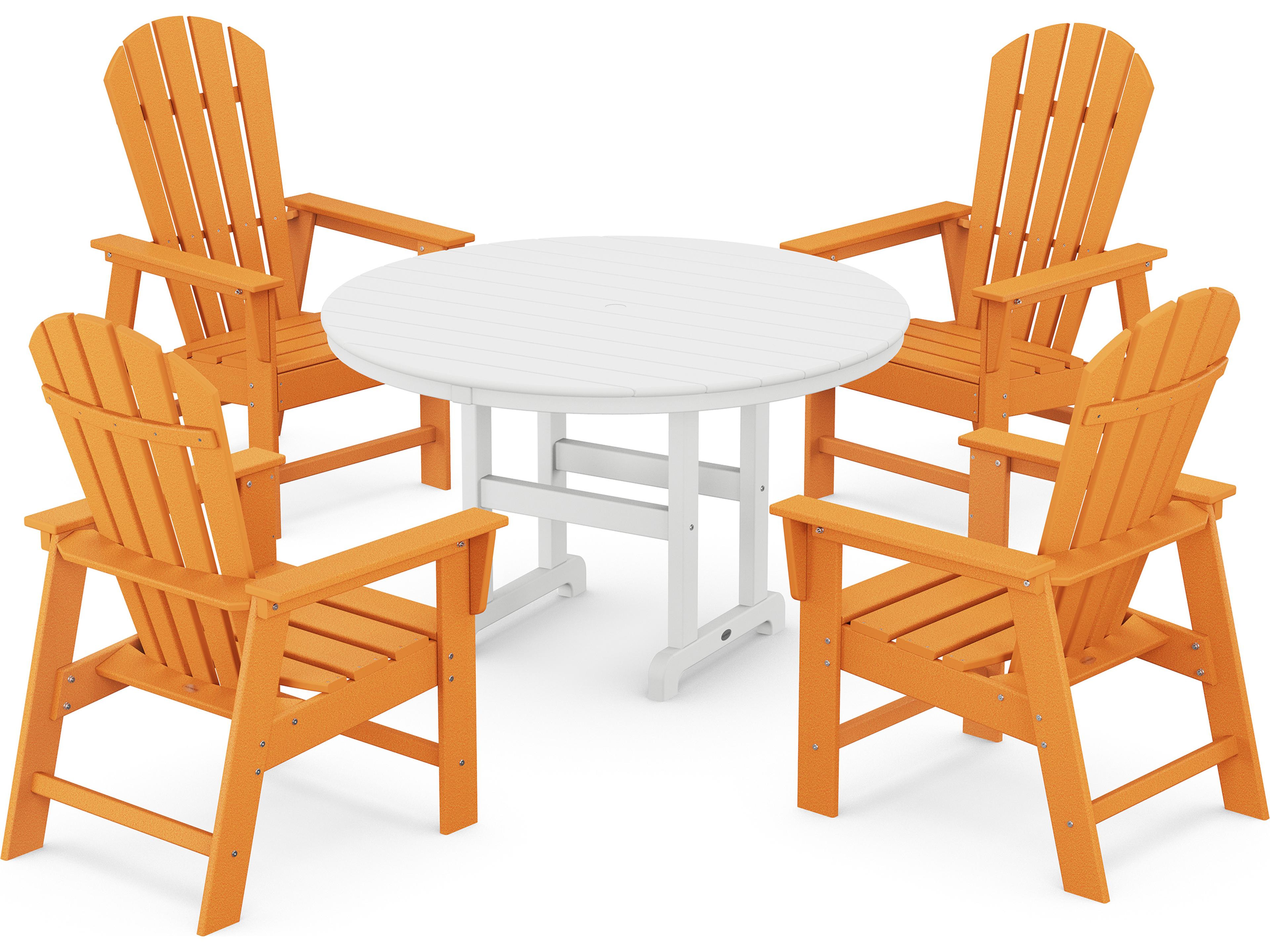 POLYWOOD® South Beach Recycled Plastic 5 Piece Outdoor Patio Dining Set