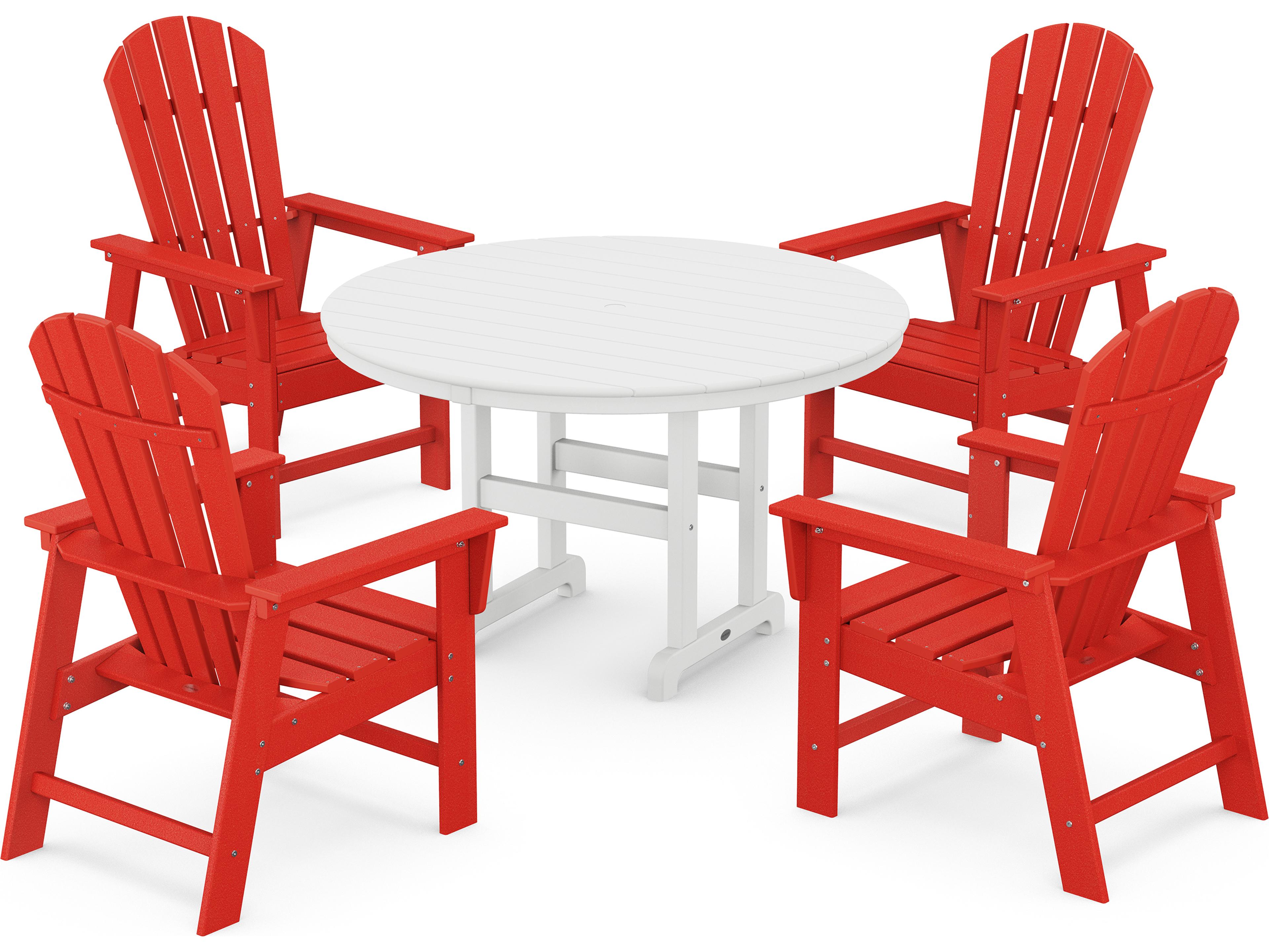 POLYWOOD® South Beach Recycled Plastic 5 Piece Outdoor Patio Dining Set
