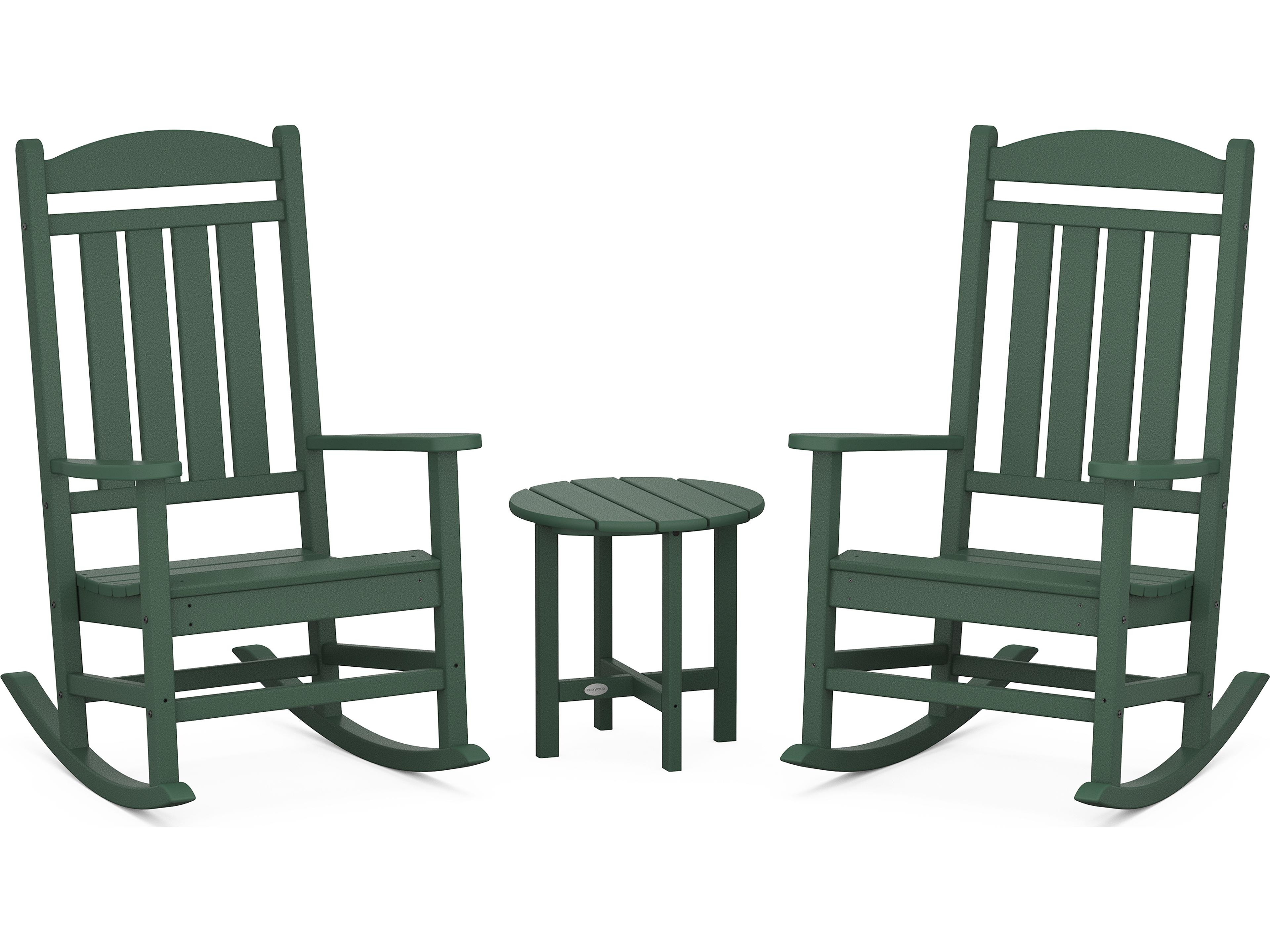 POLYWOOD® Presidential Recycled Plastic 3-Piece Rocker Outdoor Patio Lounge Set