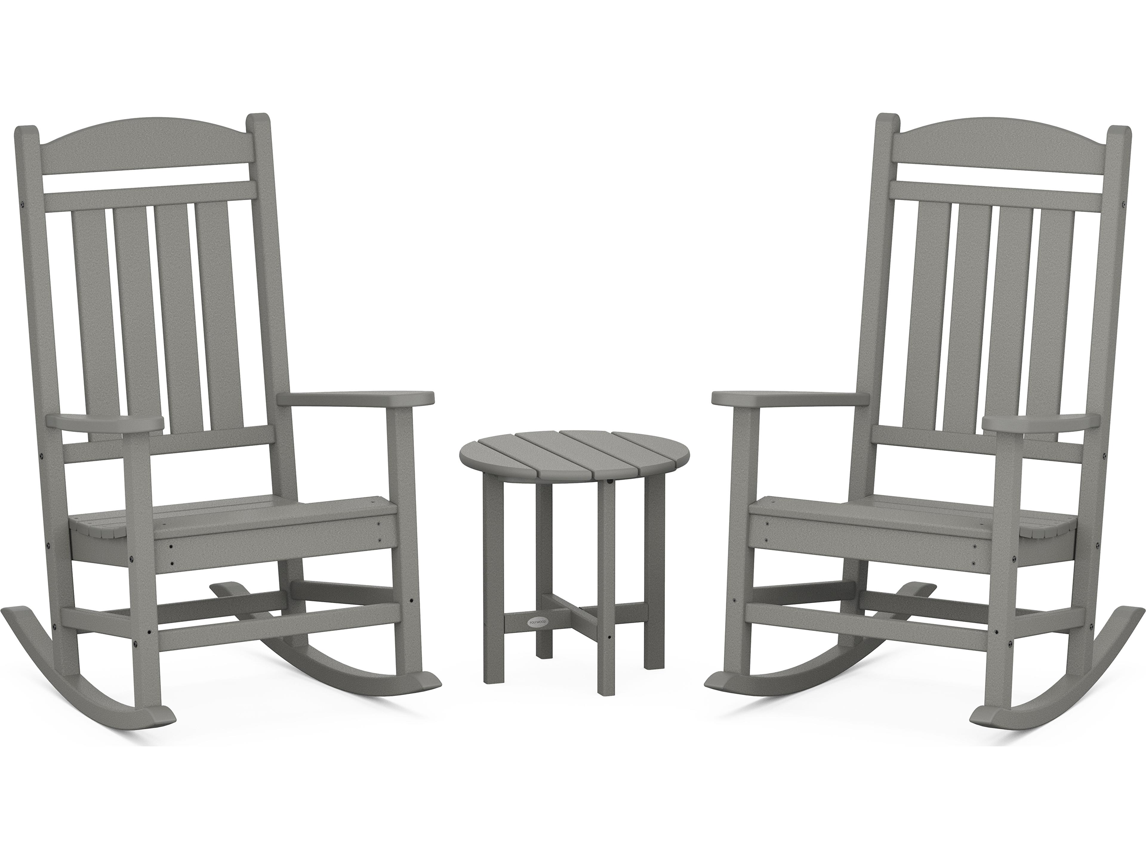 POLYWOOD® Presidential Recycled Plastic 3-Piece Rocker Outdoor Patio Lounge Set